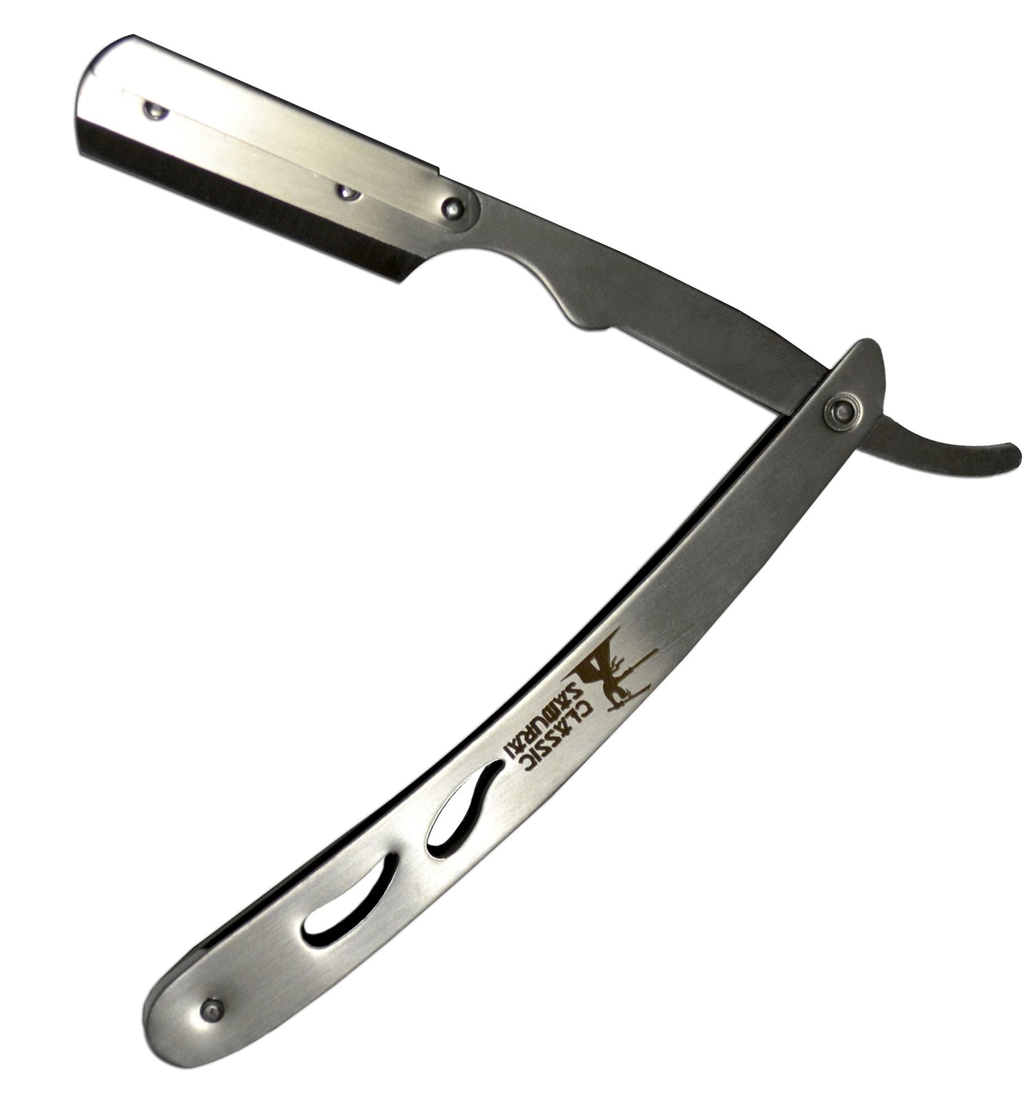 Classic Samurai CS-102 Stainless Steel Professional Barber Straight Edge Razor with 100 Count Derby Single Edge Razor Blades