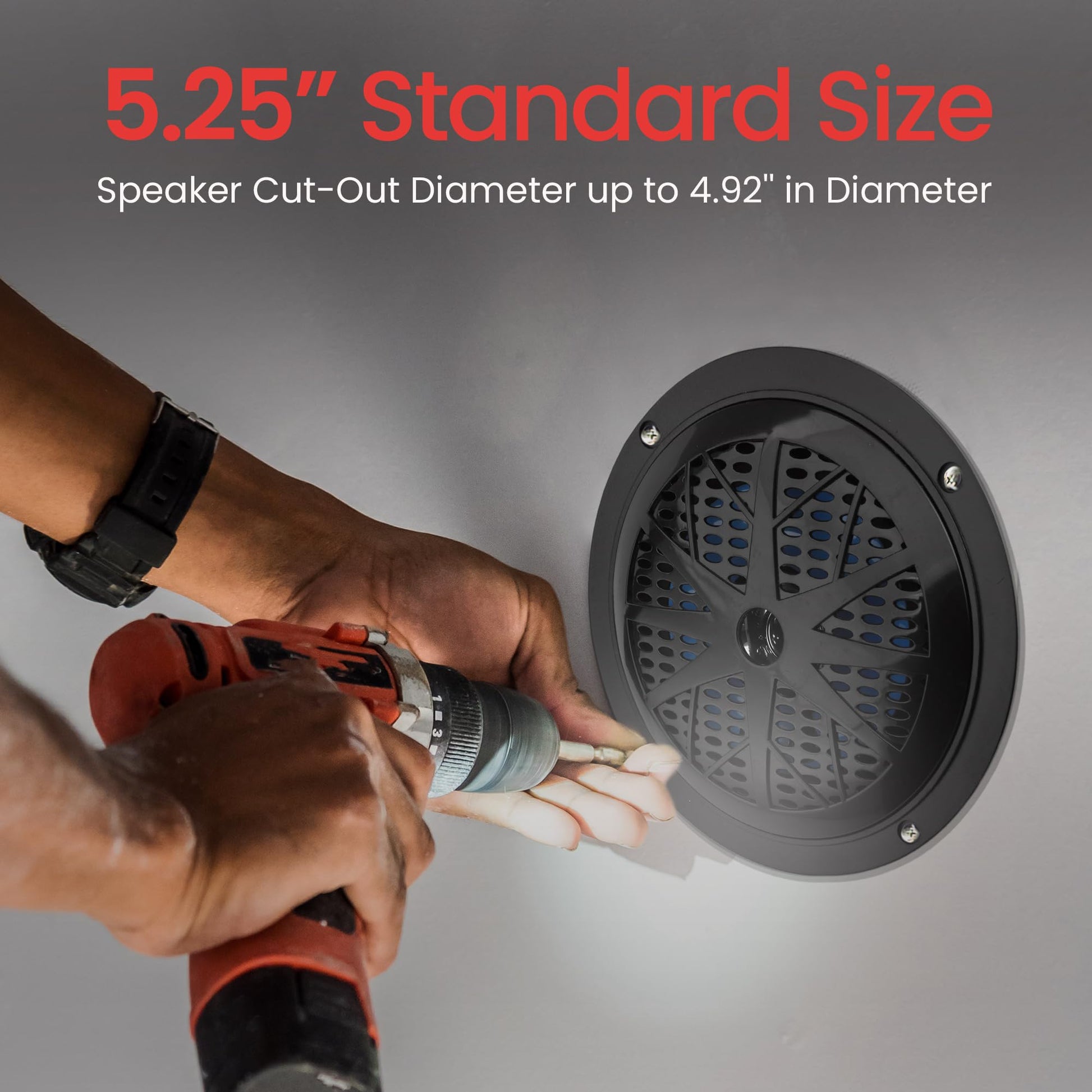 Pyle Bocinas Marinas Dobles de 5.25 Pulgadas. Sistema de Sonido estéreo para Exteriores Resistente al Agua. 2 vías. Potencia 100 W. 1 par, Negro