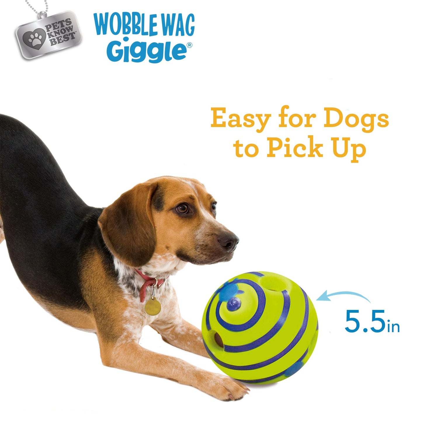 Pelota Interactiva Wobble Wag Giggle Verde con Sonidos de Risita para Perros