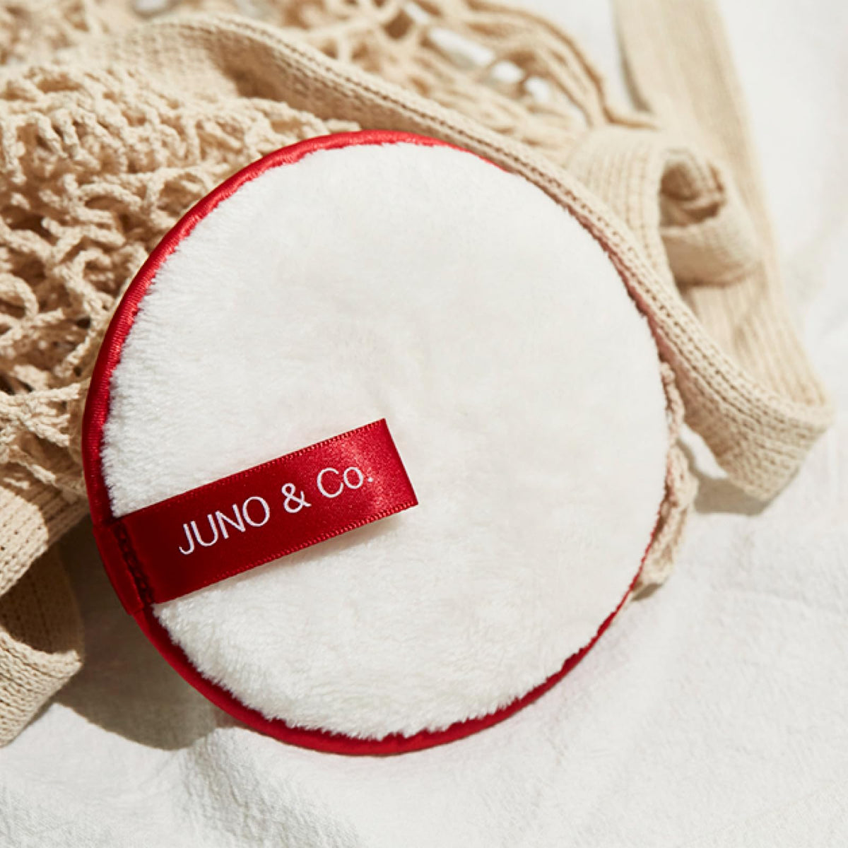 JUNO & Co. Almohadilla Desmaquillante Reutilizable, Almohadilla Limpiadora Facial Lavable Rojo