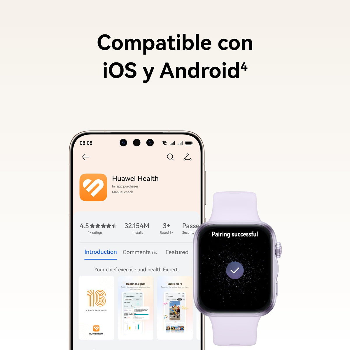 Smartwatch HUAWEI Watch FIT 5 Morado con GPS