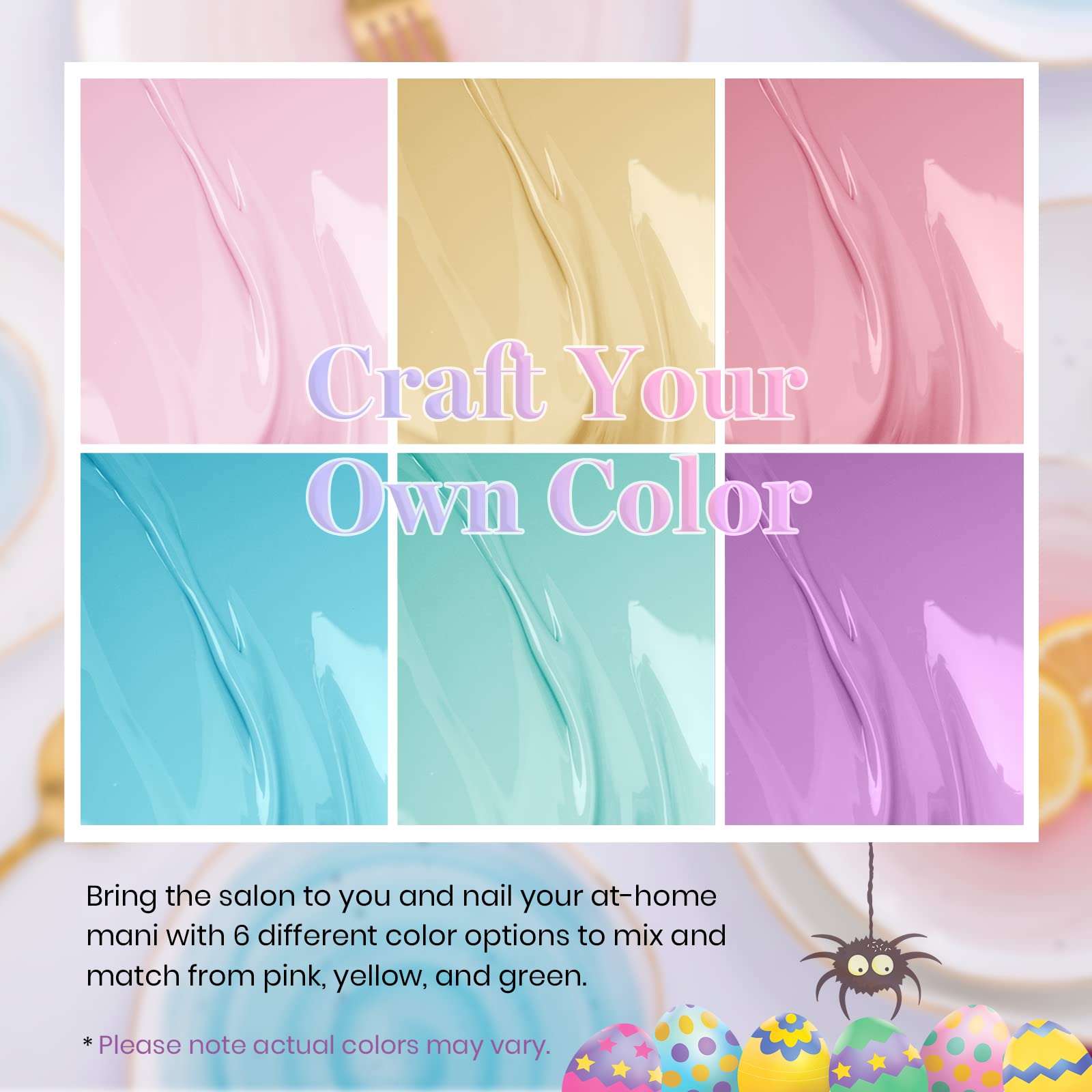 Beetles Pastel Esmalte en Gel Set - Esmalte en Gel Primavera Verano 2022 Pascua Pastel Rosa Amarillo Azul Gel Polaco Empapa Lámpara LED de Uñas Kits de Uñas de Gel Decoraciones de Pascua Caja de Regalos de Arte de Uñas