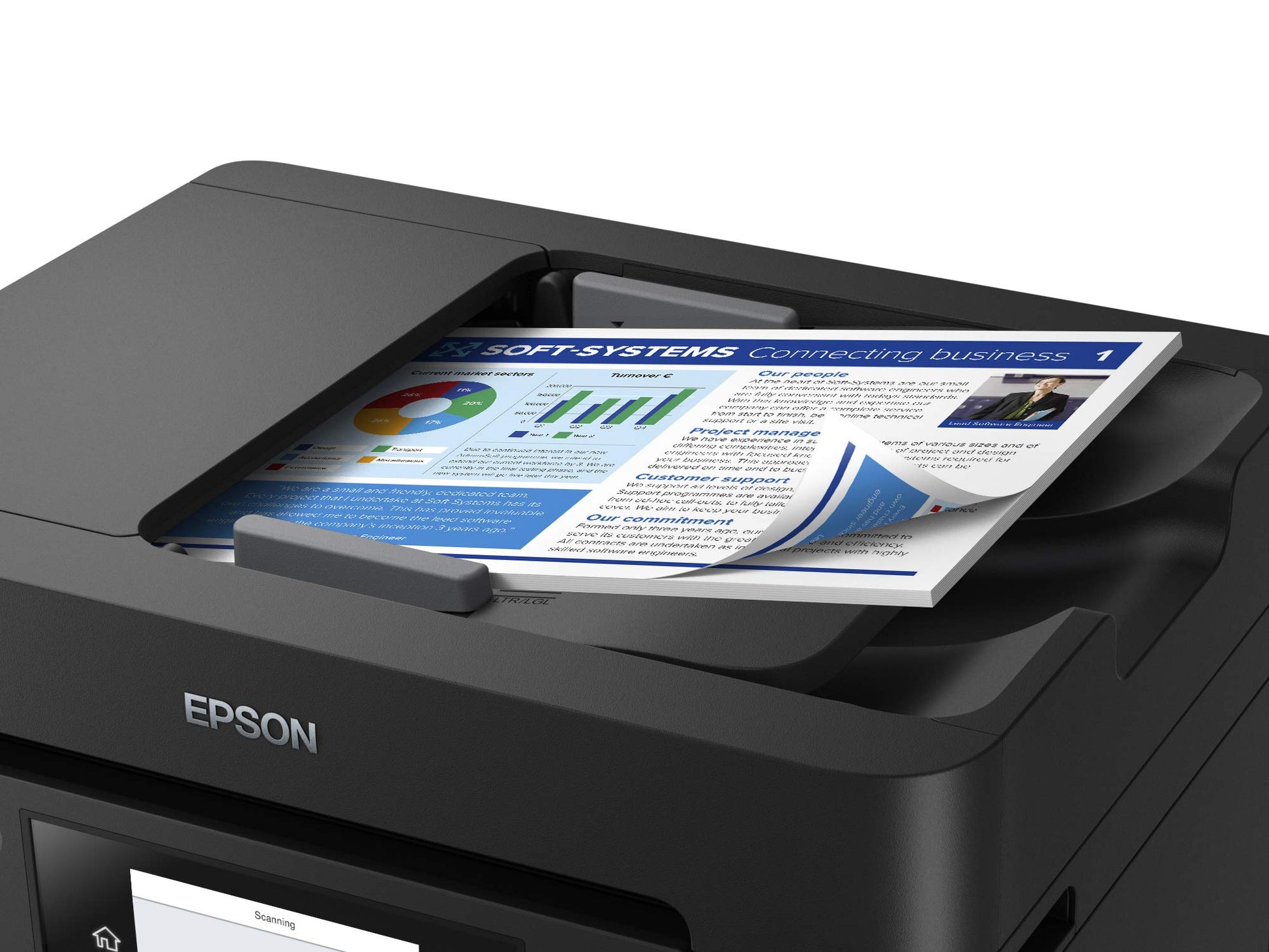 Epson Workforce Pro WF-4834 Impresora inalámbrica Todo en uno con impresión automática de 2 Caras, Copia, escaneo y fax, ADF de 50 páginas, Capacidad de Papel de 500 Hojas y visualización táctil a