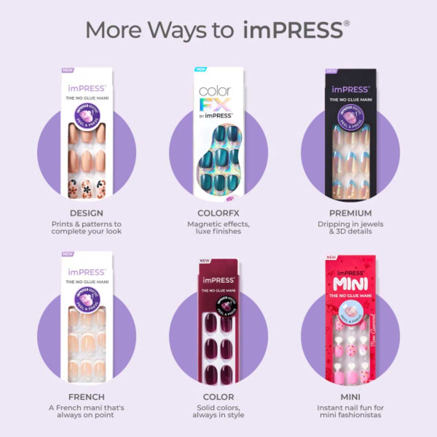 KISS imPRESS Color Press-On Nails Set de manicura sin esmalte, 'Sweet Mango', 30 uñas postizas a prueba de astillas y manchas
