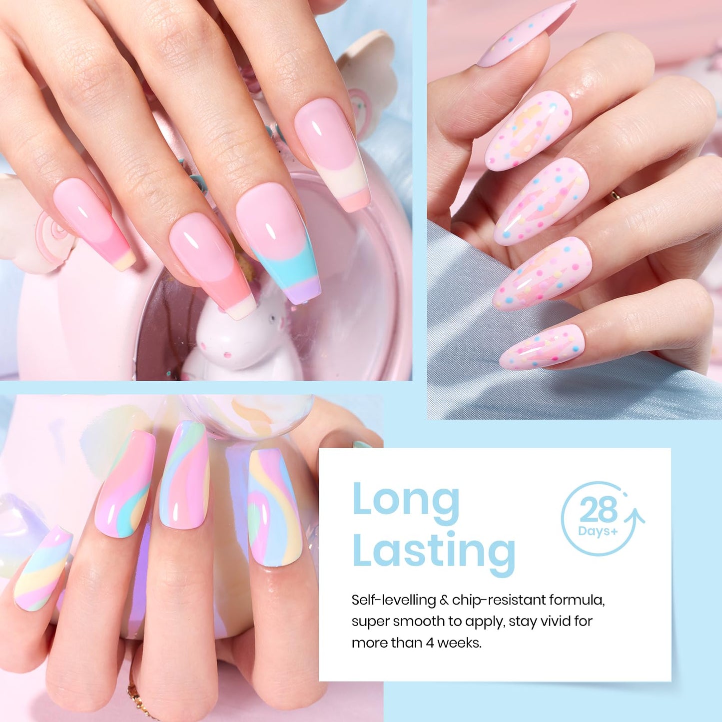 Beetles de esmalte de uñas de gel beetles 20 colores, 3 piezas de acabado mate brillante de base de pegamento rosa primavera - verano 2023 juego de esmalte de uñas de gel de niña Macaroon brillante arte de uñas sólido flash color de niña