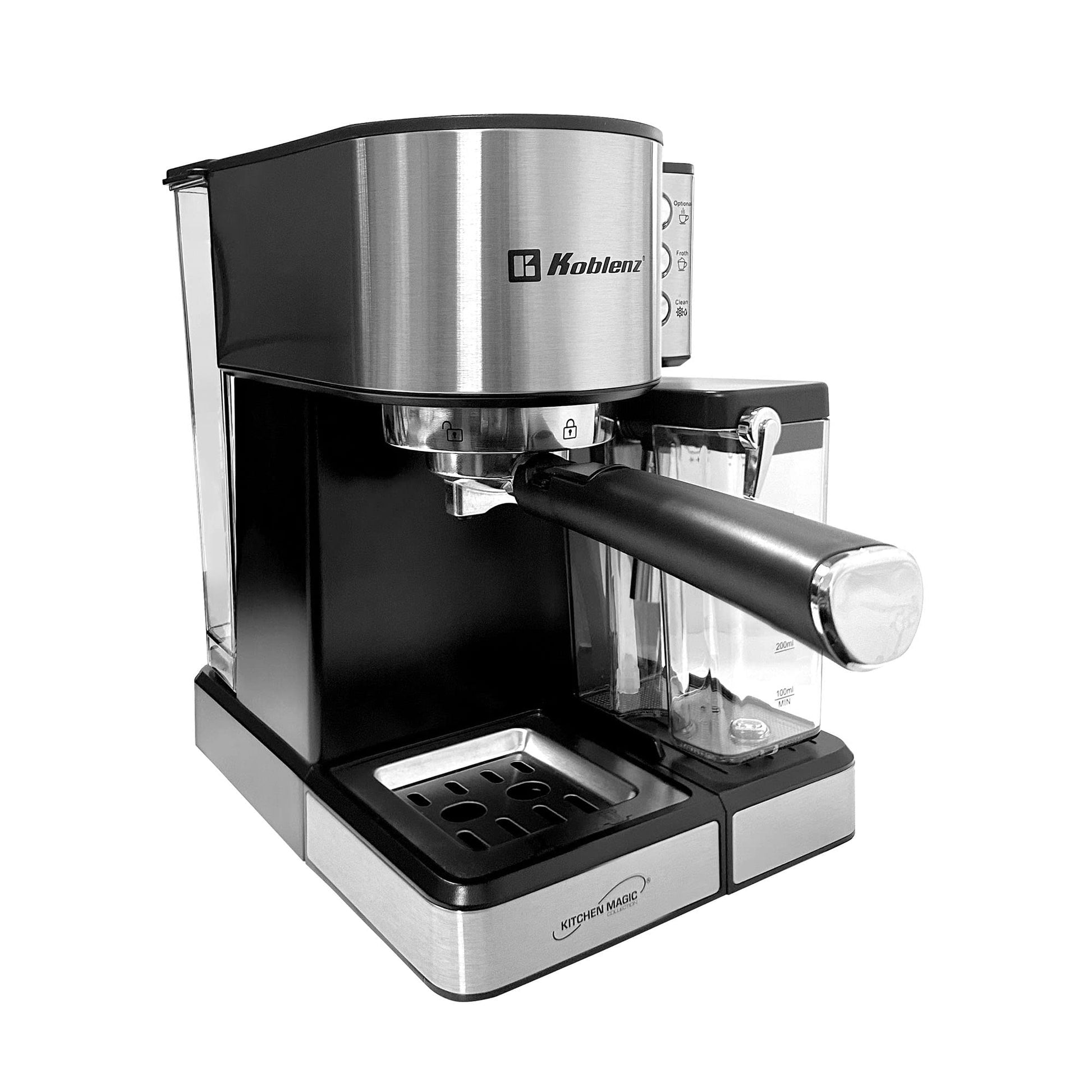 Koblenz Cafetera Espresso, Cappuccino y Latte, 15 Bares de Presión, Multipropósito, Potencia de 1350 W, Deposito de leche, Sistema de Espuma para Café Cappuccino, Filtro lavable (CKM-1350 IN)