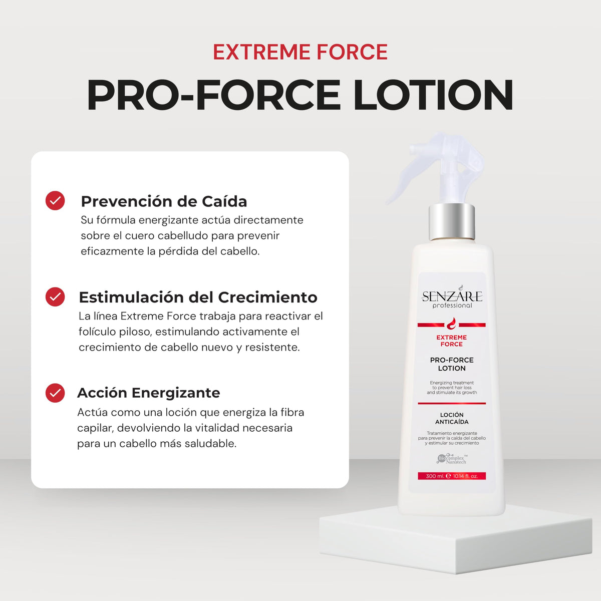 Loción Anticaída Crecimiento Senzáre Extreme Force 300Ml