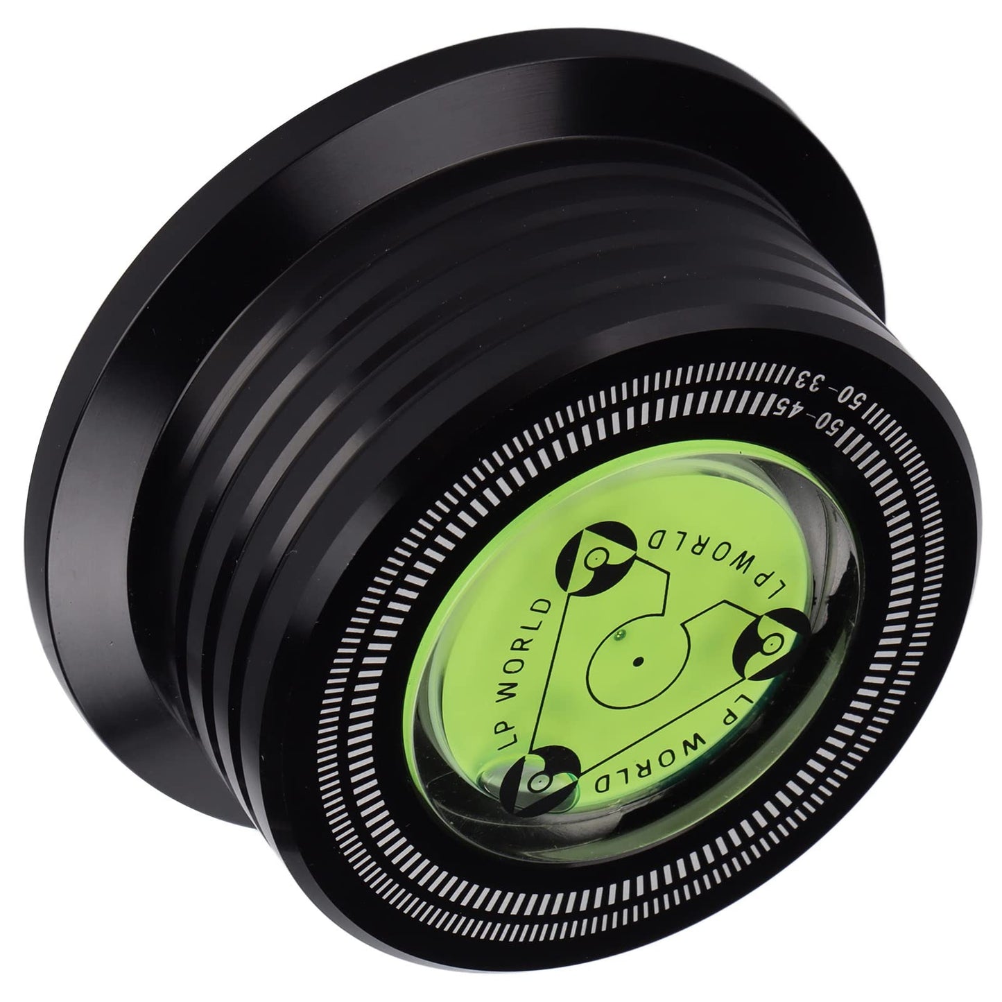 Estabilizador de Discos de Vinilo, Estabilizador de Peso de Discos, Abrazadera de Disco Giratoria de Aluminio con Nivelación de Burbujas para Tocadiscos LP de 50 Hz, Estabilizador de Discos de(negro)
