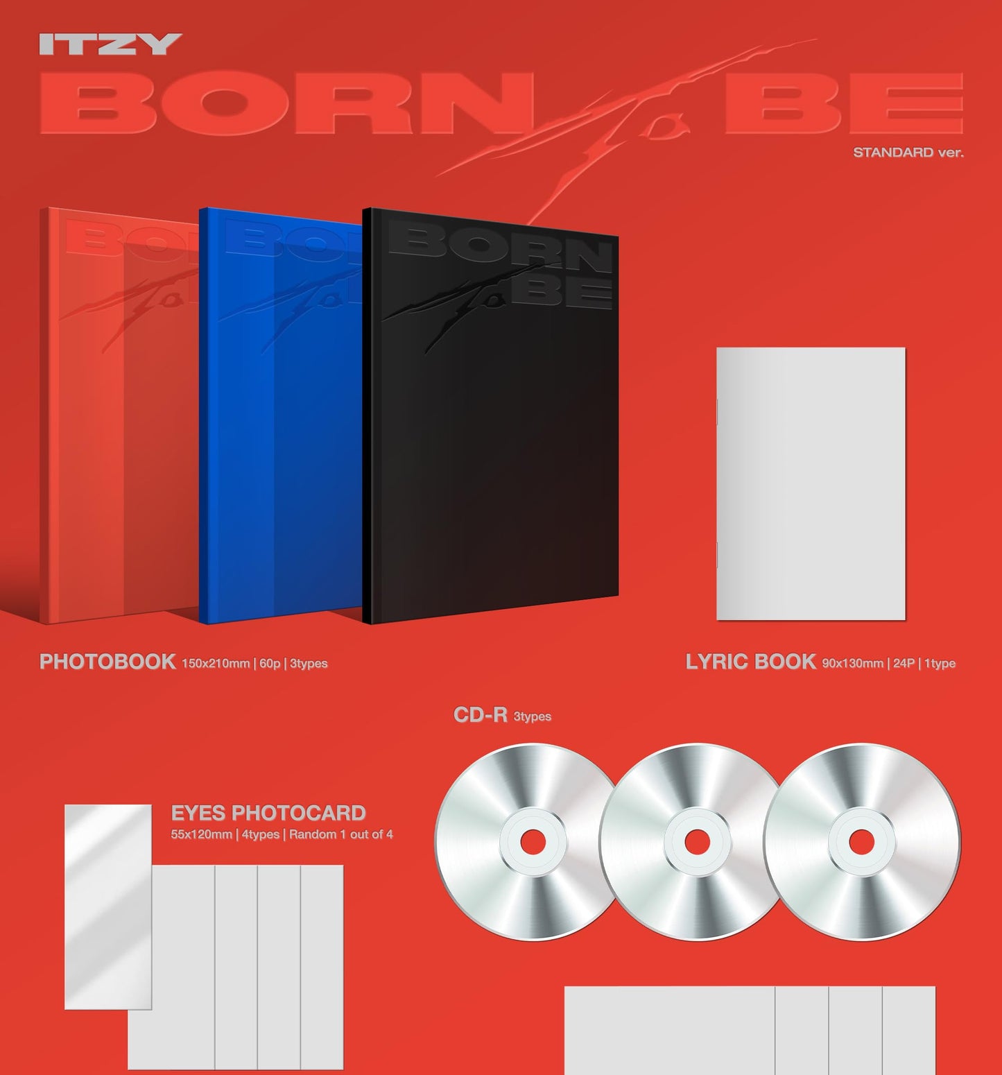 DREAMUS ITZY Born to BE - Contenido del segundo álbum+póster en el paquete+tarjeta fotográfica y seguimiento sellado (versión azul estándar)