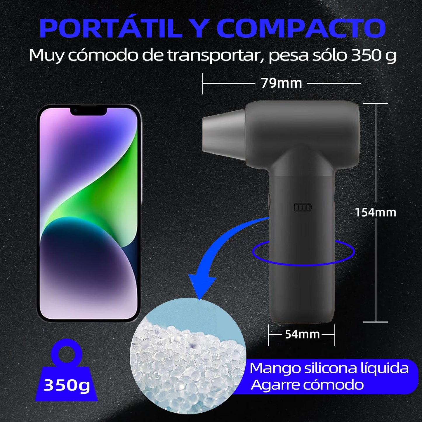 Plumero Aire Comprimido UTJCNVC 180000 RPM potente inalámbrico 9000 mAh para Automóvil hogar y limpieza de teclado y PC