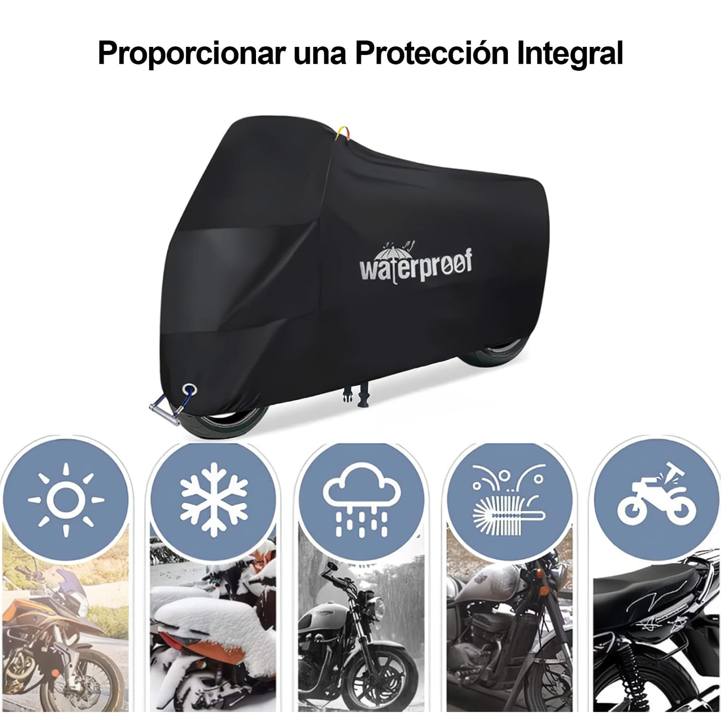Lubardy - Funda para Moto Cubre para Motoneta Impermeable Cubierta para Motocicleta Impermeable Accesorios Protección contra el Polvo, Escombros