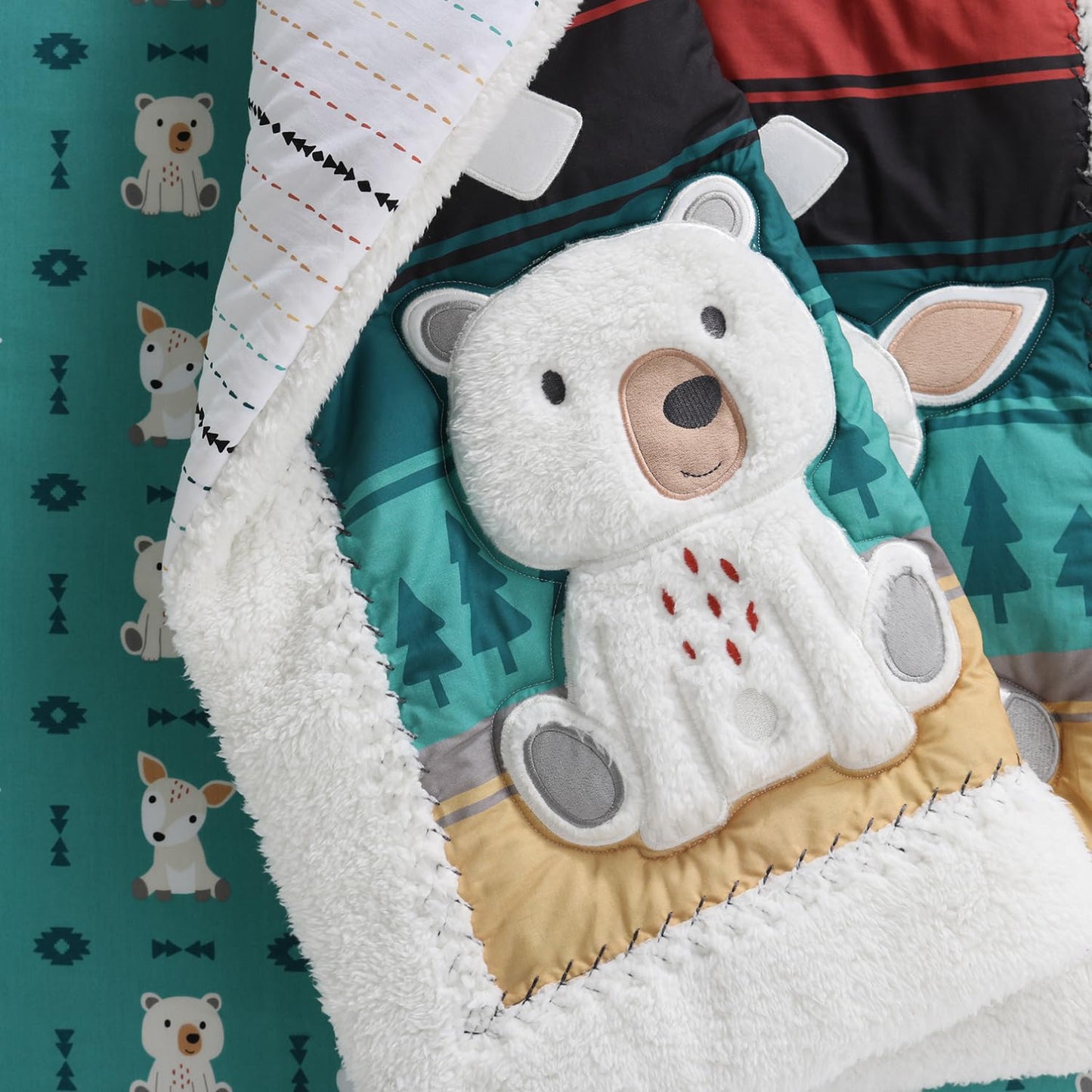 El juego de ropa de cama de 4 piezas para cuna The Peanutshell para niños y niñas - Decoración de cama de guardería para recién nacidos, bebés y niños pequeños con dos sábanas para cuna, volante y