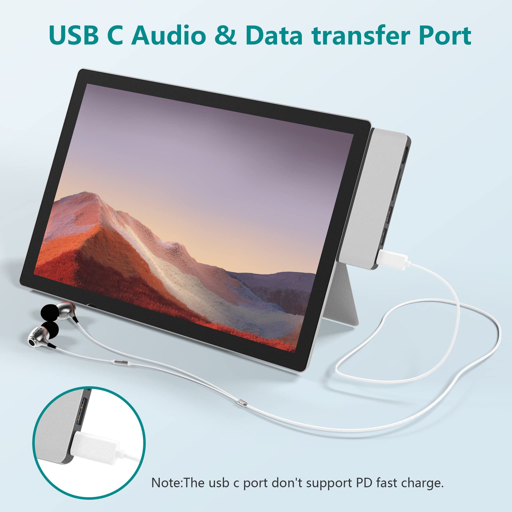 Estación de Acoplamiento Surface Pro 7 Hub HDMI 4K Adaptador para Microsoft Surface Pro 7