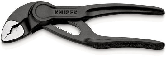 Knipex Cobra XS Mini Alicates para bomba de agua, 100 mm, tuercas a 24 mm, tubos a 28 mm, autobloqueante, ajuste fino mediante botón de empuje, Edc, 87 00 100