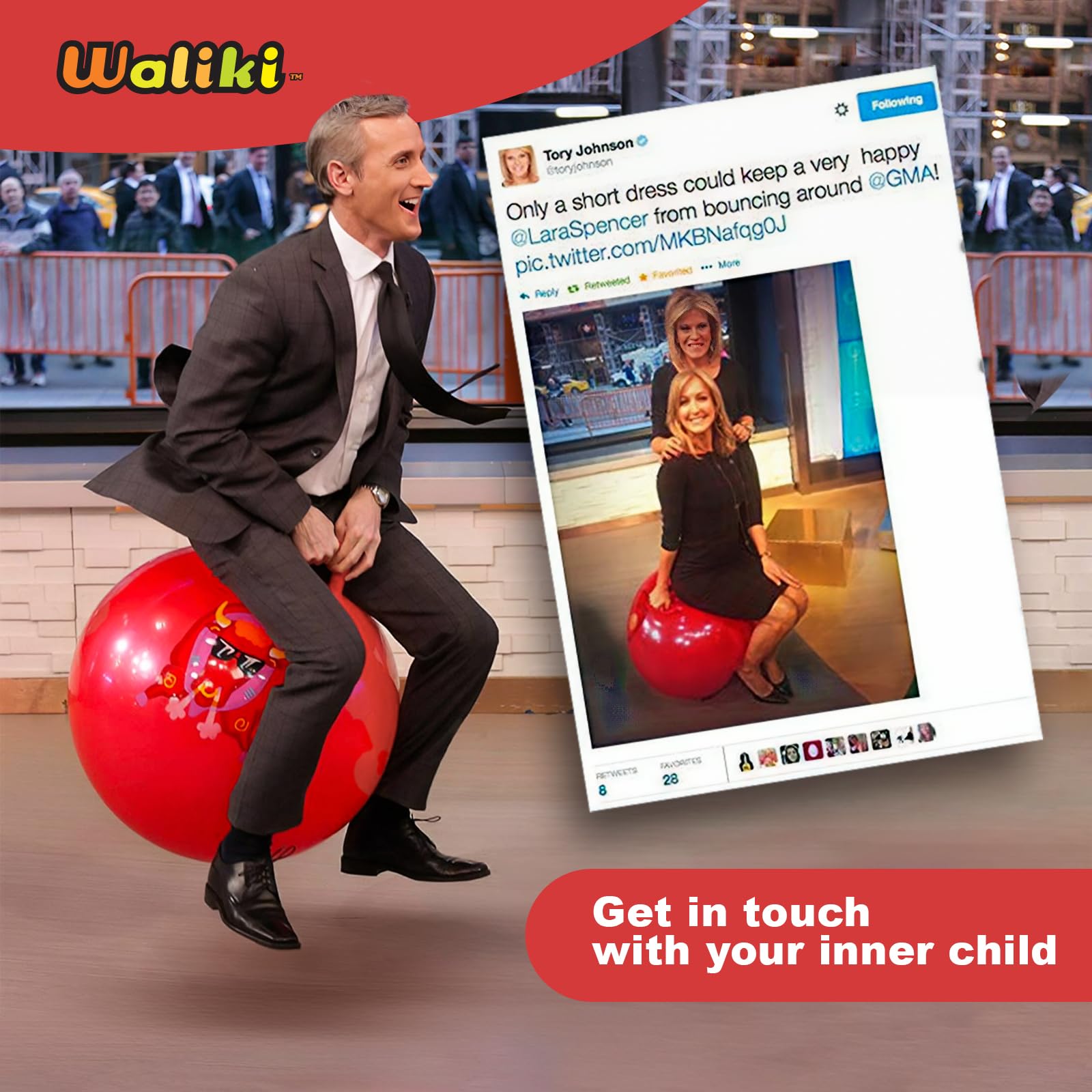 Pelota Saltarina de WALIKI Toys Emoji con Bombeo Incluido para Adultos