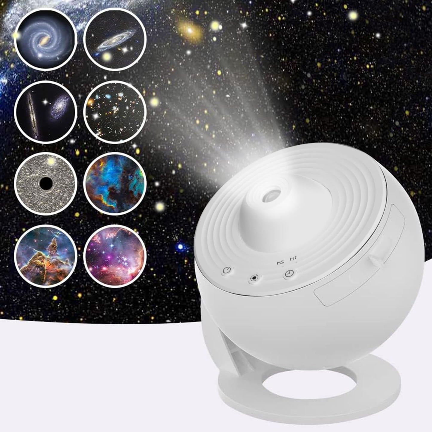 Proyector Estrellas Yolispa Galaxia con 12 Temas e Control Remoto para Niños