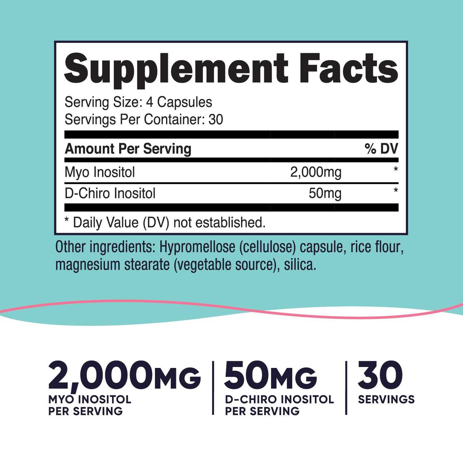 Cápsulas Nutricost Inositol Myo Inositol y D-chiro-inositol 120 Unidades Equilibrio Hormonal, Salud Reproductiva y Metabólica