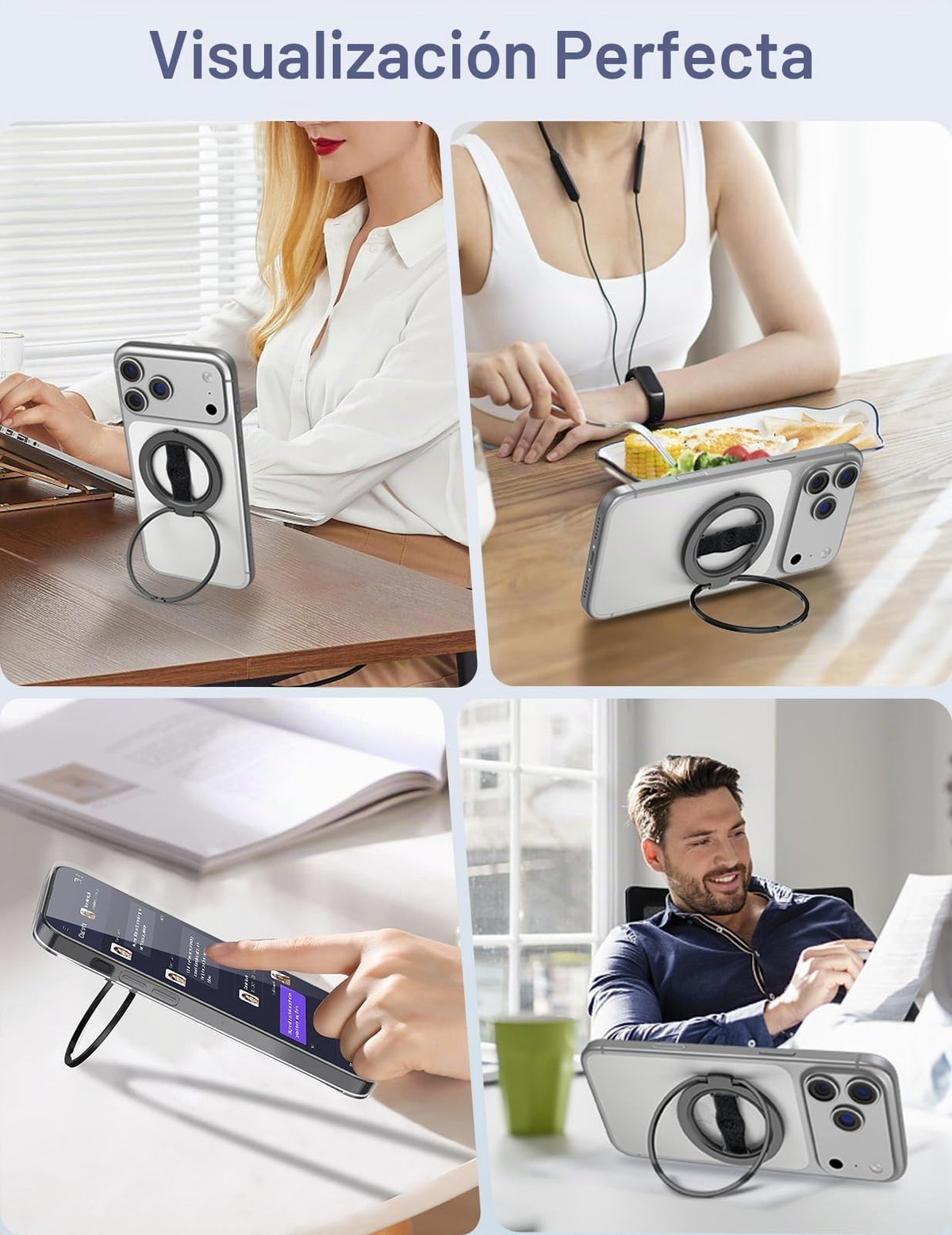 Soporte de Agarre para Teléfono EWA MagOne 3ª Generación Negro Compatible con MagSafe