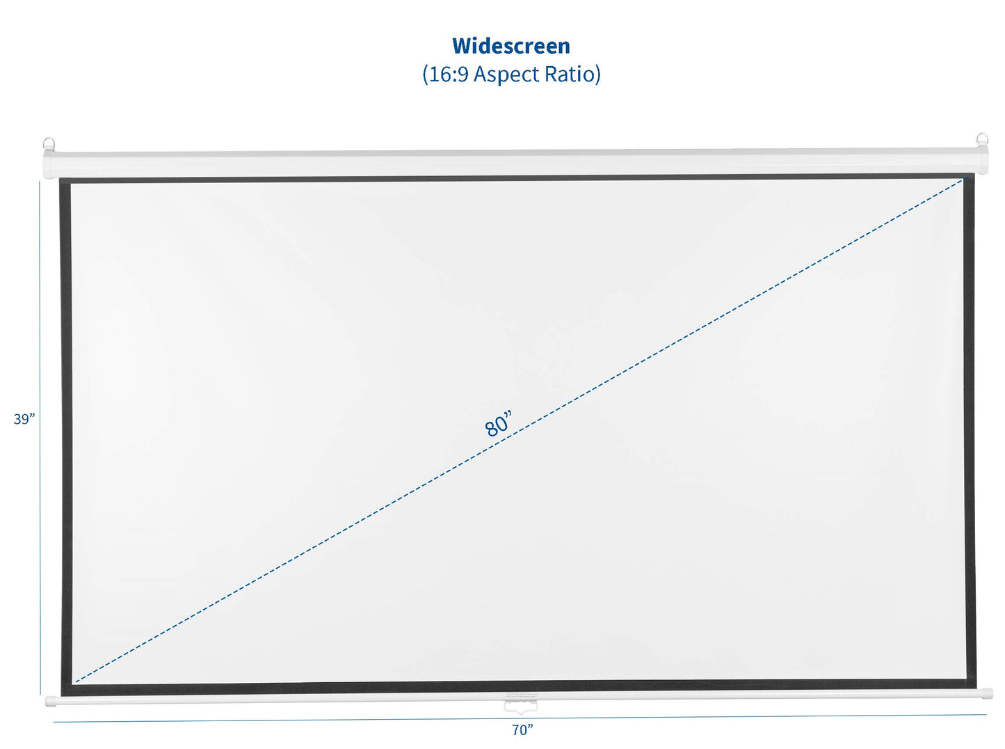 VIVO el 70 pulgadas pantalla para proyector, 80 pulgadas Diagonal de 23 A 41: HD para bajada Manual mate blanco cine en casa VIVO (ps-m-080)