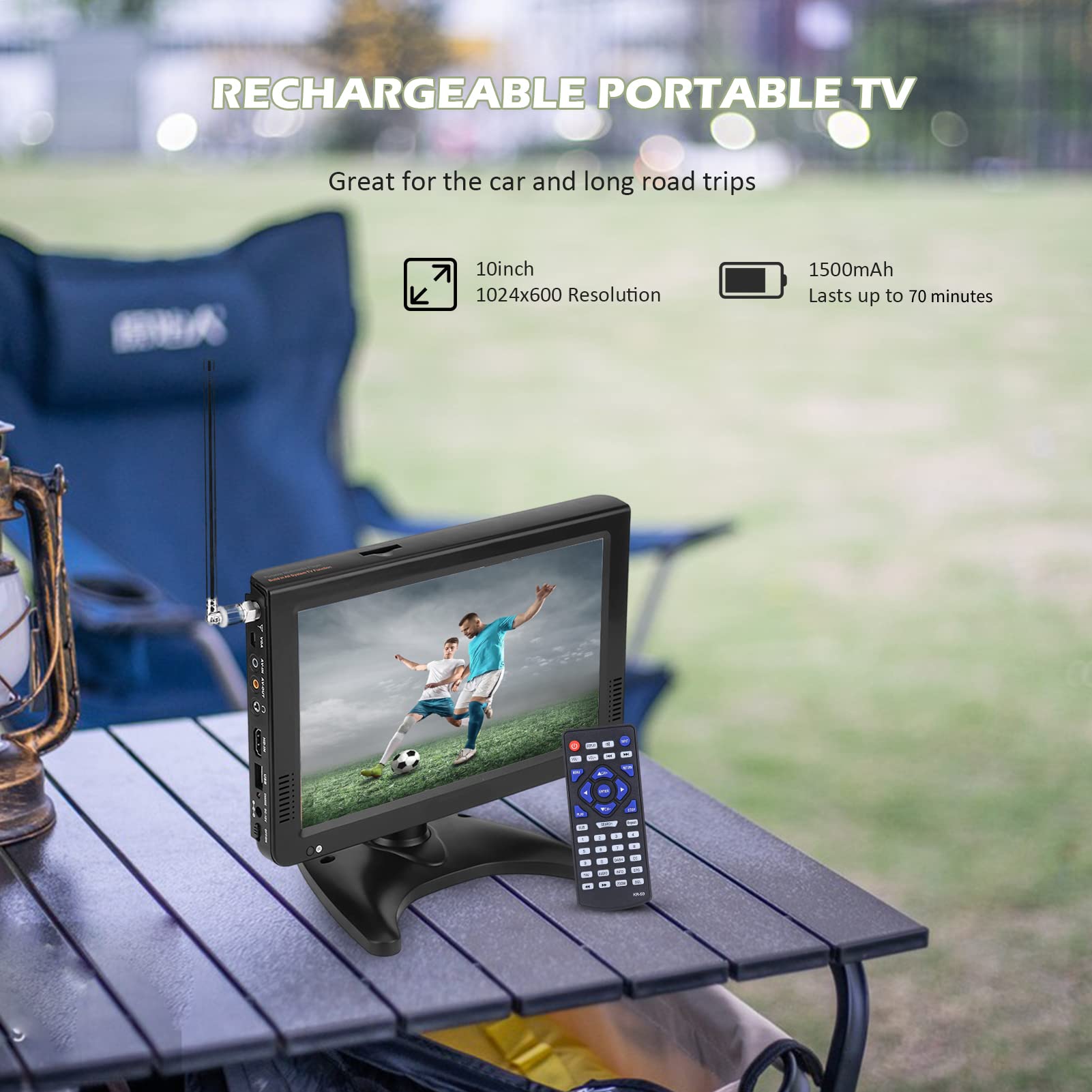 TV Digital Acogedor 10 Pulgadas HDMI Alta Sensibilidad con Sintonizador Estéreo y Soporte Radio FM