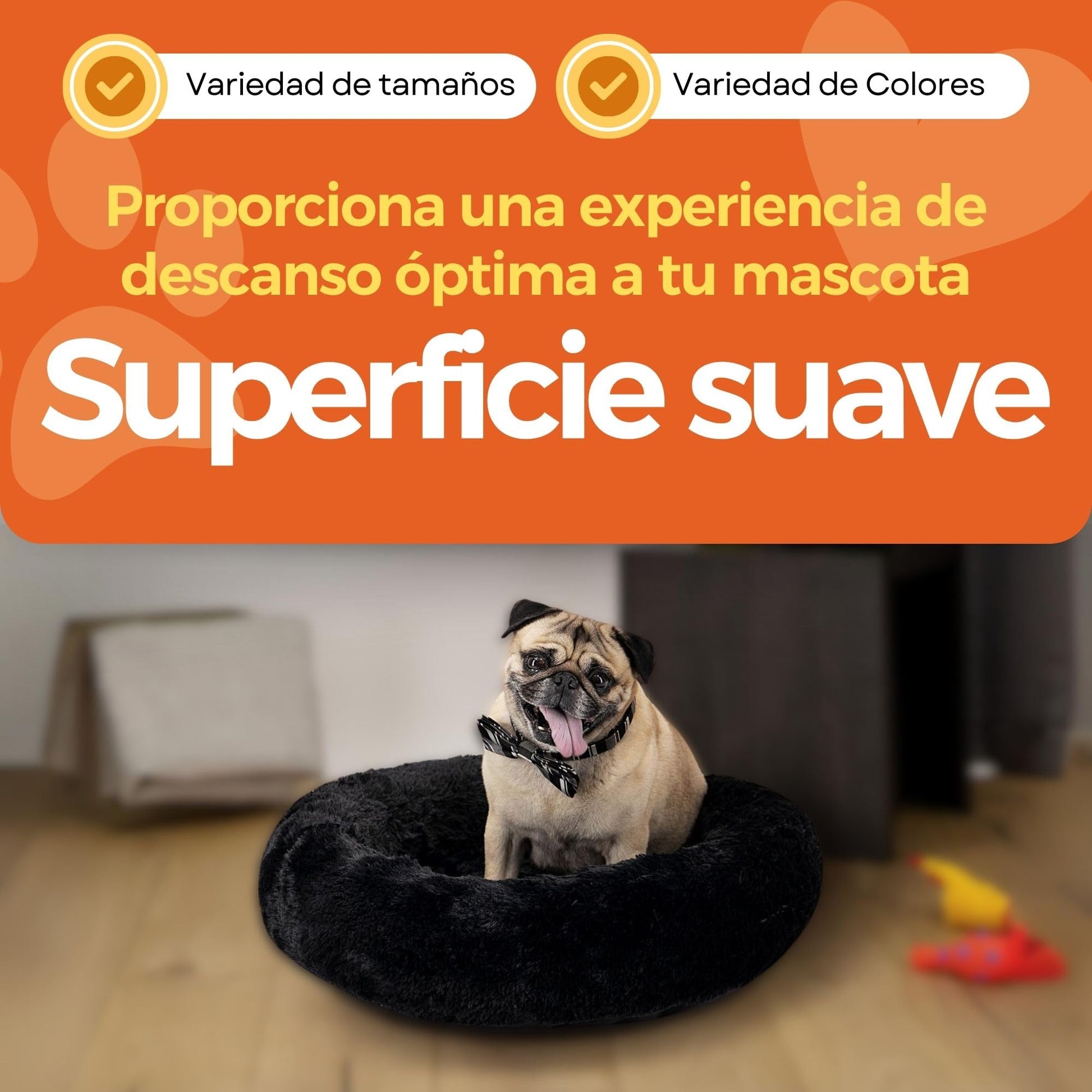 Cama para Perro Hills Negro Tipo Dona Anti Estrés Tamaño Small