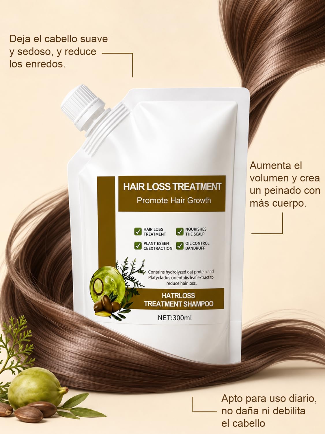 Champú Anticaída con Ginseng y Jengibre para Todo Tipo de Cabello