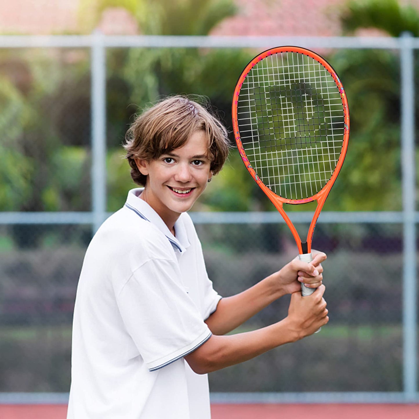 LUNNADE - Raqueta de tenis para niños pequeños, 19/21/23/25 pulgadas con cubierta, adecuada para niños y niñas principiantes de 3 a 12 años