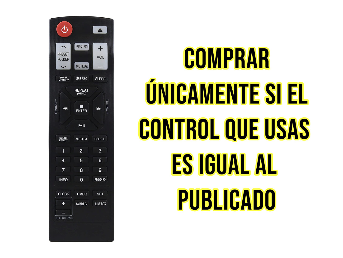 LIDERT Control Remoto Compatible con LG AKB73655771 ESTÉREO, Audio System CD Home Audio CM4341 CM4441 CM4541 CM4550 CM4550FB CM8430 CM8440 CM8440FB