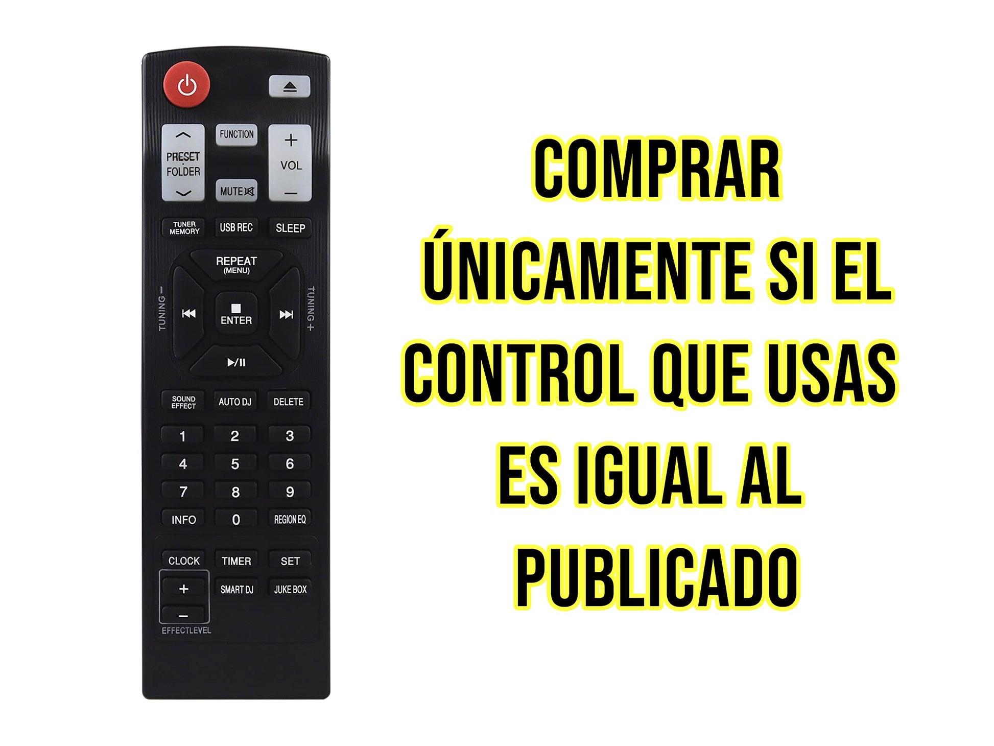 LIDERT Control Remoto Compatible con LG AKB73655771 ESTÉREO, Audio System CD Home Audio CM4341 CM4441 CM4541 CM4550 CM4550FB CM8430 CM8440 CM8440FB