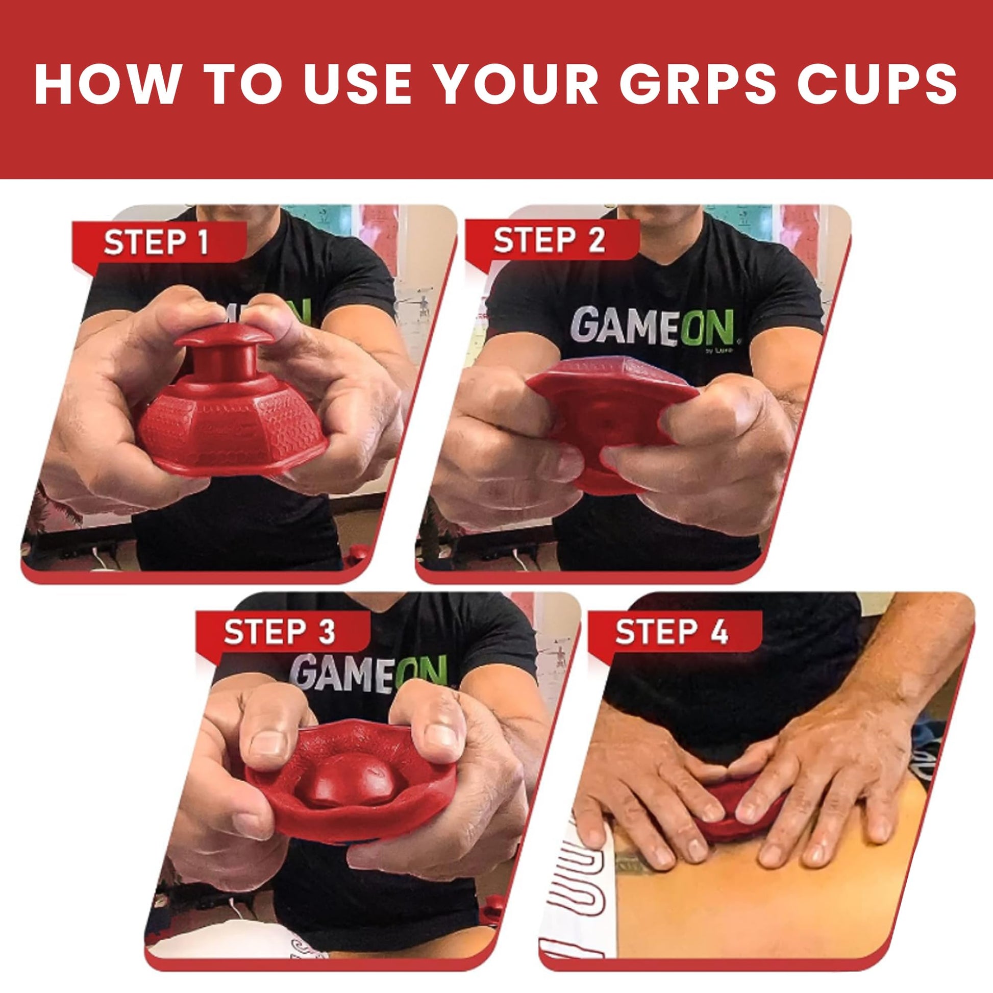 Game On GRPS Professional Quality Silicone Cupping Set for Massage Cupping Fascia Release Trigger Point & Deep Tissue Massager Tool for Back, Shoulders, Knee Pain, Muscle Soreness