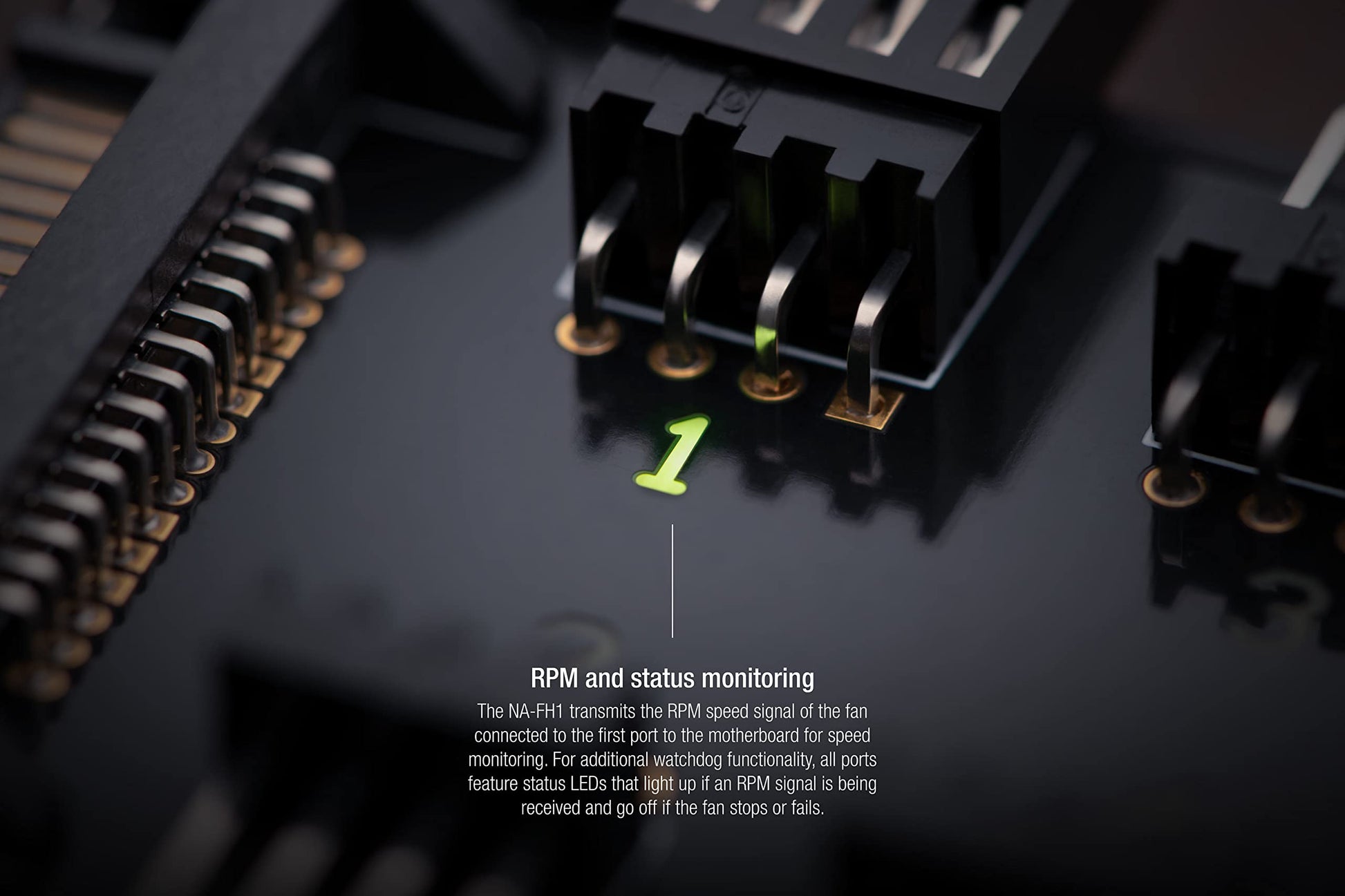 Noctua NA-FH1, Hub para Ventiladores de 8 Canales para Conectar hasta 8 Ventiladores de 12V o 5V, Tanto PWM de 4 pines como de 3 pines (Negro)