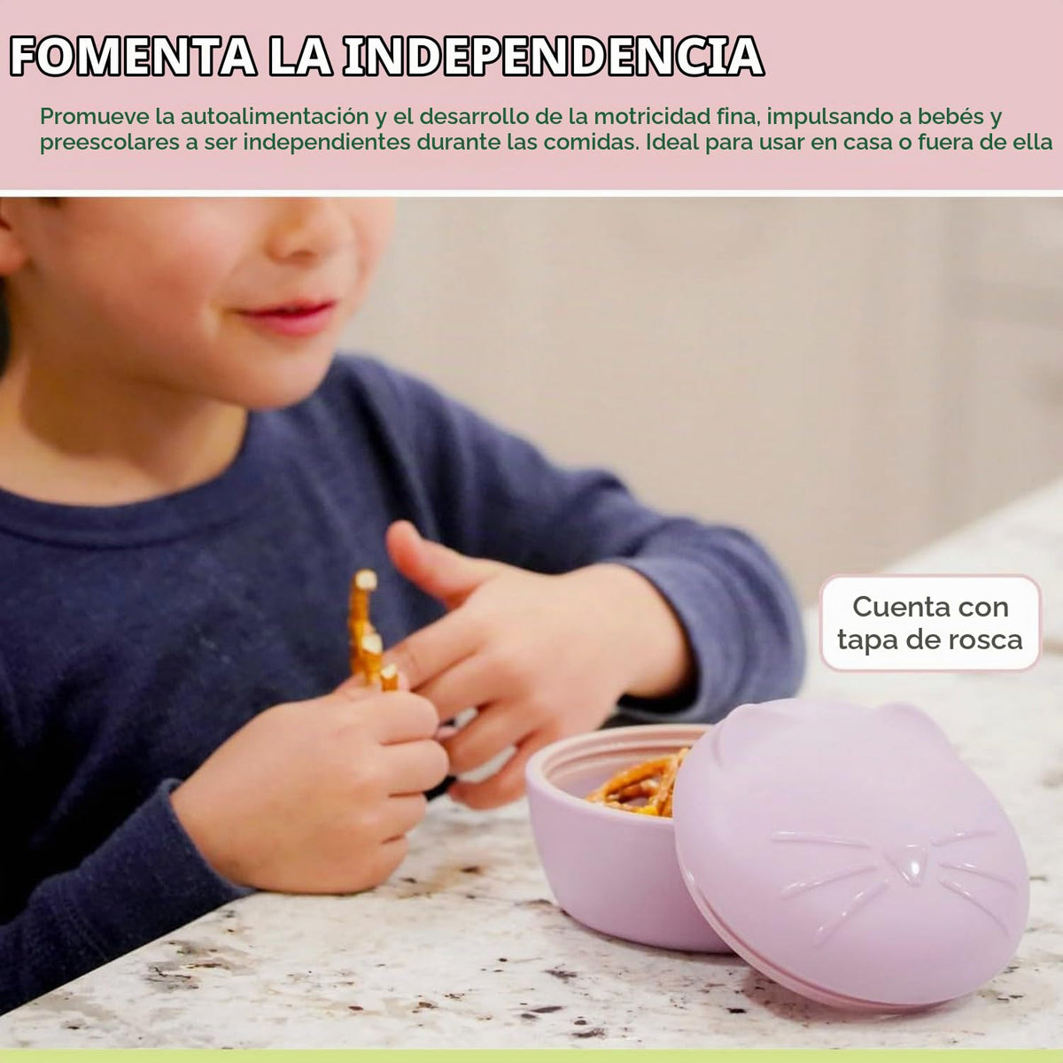 melii Cuenco de silicona con tapa y utensilios de acero inoxidable – Almacenamiento de alimentos a prueba de fugas y sin BPA para bebés, niños pequeños y n Utensilios para gatos