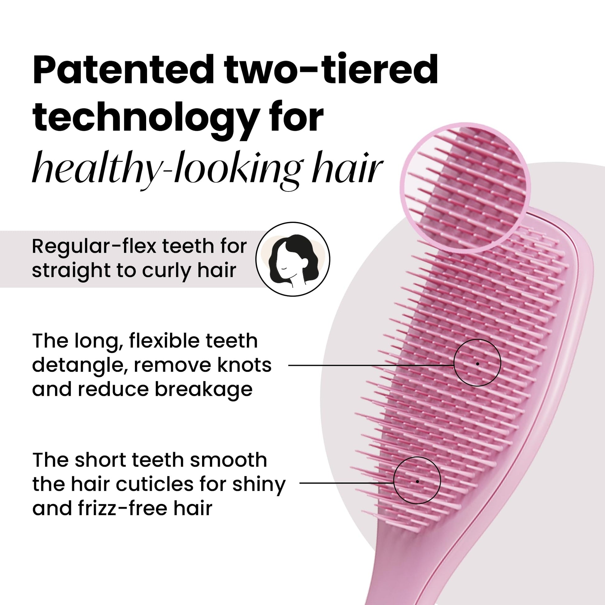 Tangle Teezer El mejor cepillo desenredante para cabello h medo y seco | Para todo tipo de cabello | Elimina nudos y reduce la rotura | Rosebud
