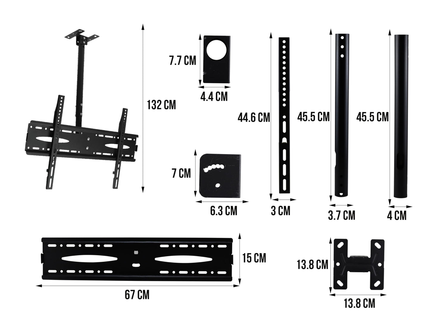 CONTROL EXPERT Soporte para Pantalla de Techo 32 A 72 Pulgadas Movible Soporta hasta 45 Kg