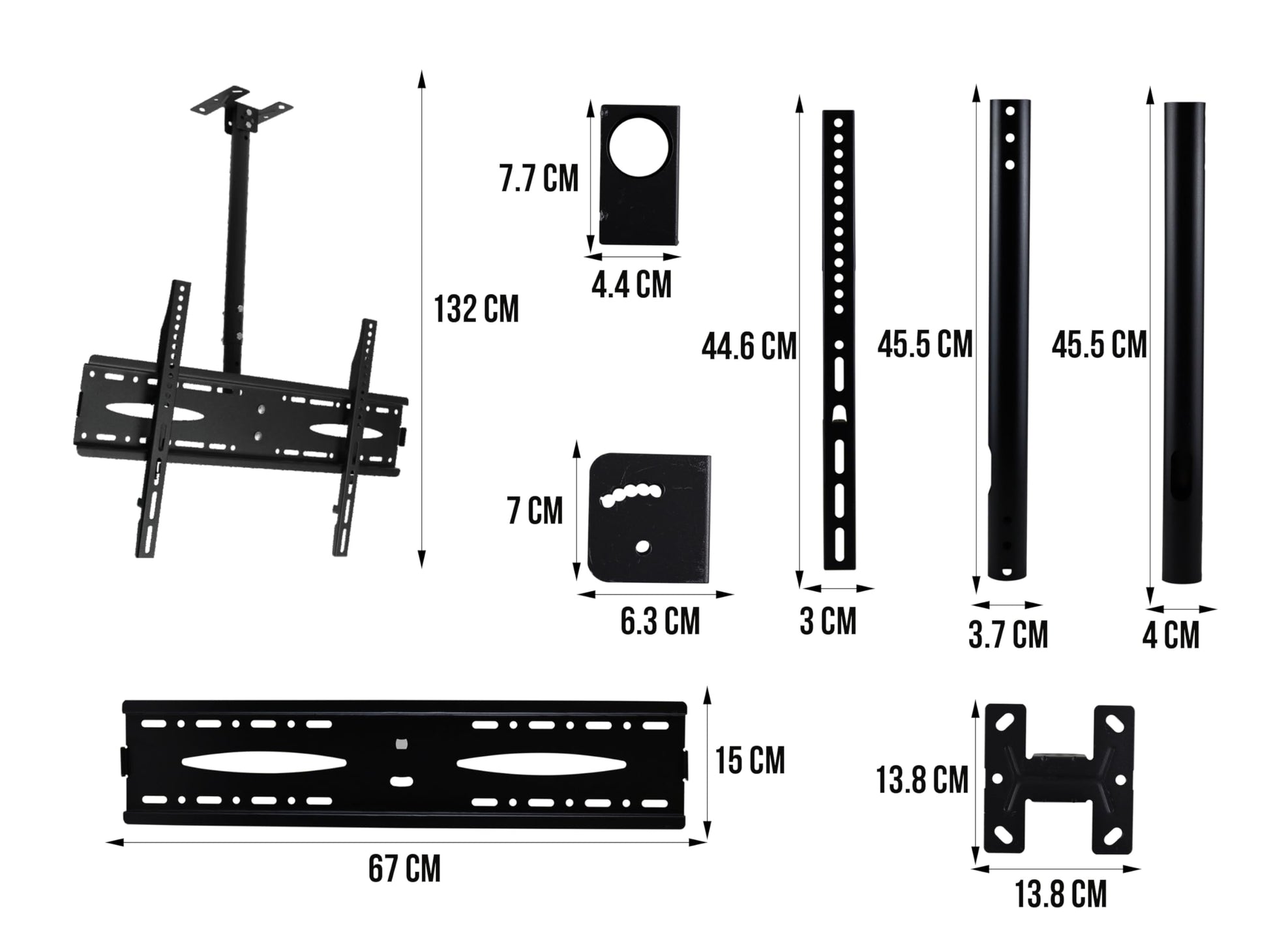 CONTROL EXPERT Soporte para Pantalla de Techo 32 A 72 Pulgadas Movible Soporta hasta 45 Kg