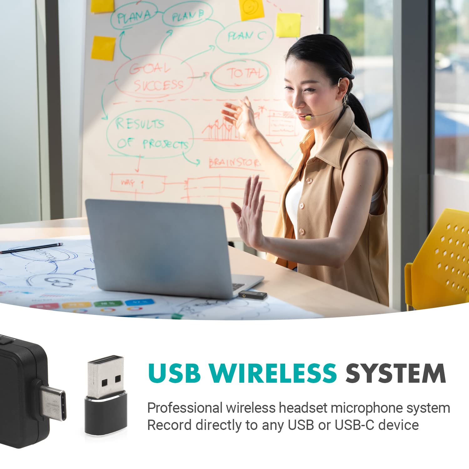 Micrófono Inalámbrico USB-C Movo OMS Para Ordenadores y Teléfonos