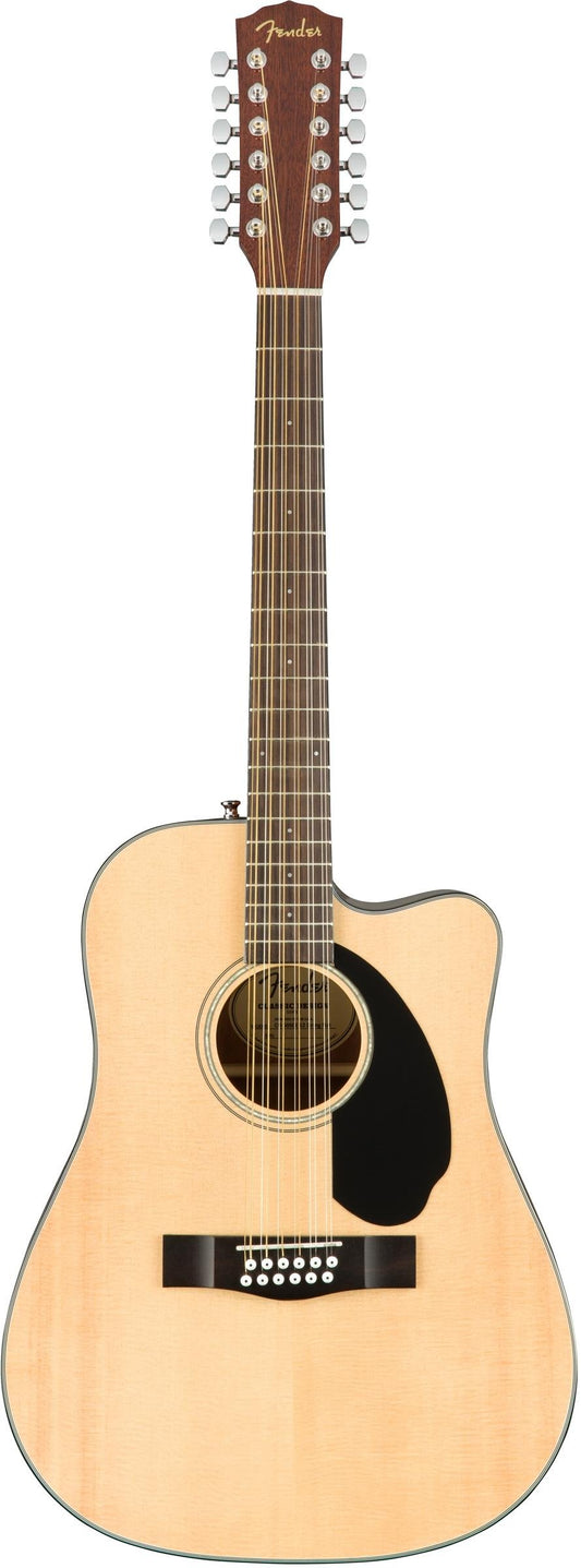Fender 12-String Acoustic Electric Guitar, with 2-Year Warranty, with Fishman Acoustic Guitar Pickup with Tuner and Equalizer, Rounded Walnut Fingerboard, Glossed Natural Finish, Mahogany Body