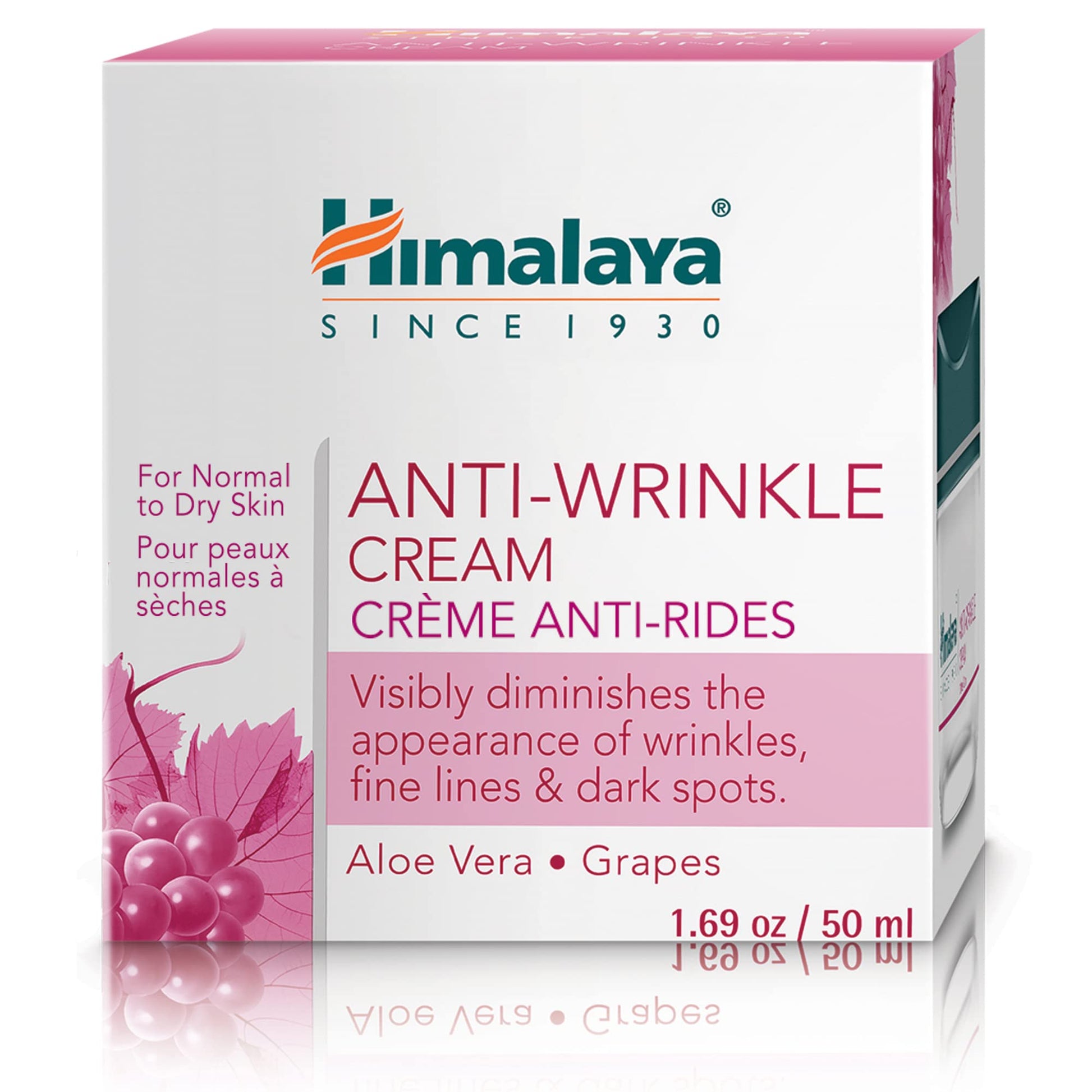 Crema anti-arrugas con Aloe vera y extracto de Uva, 1.69Oz/50ml