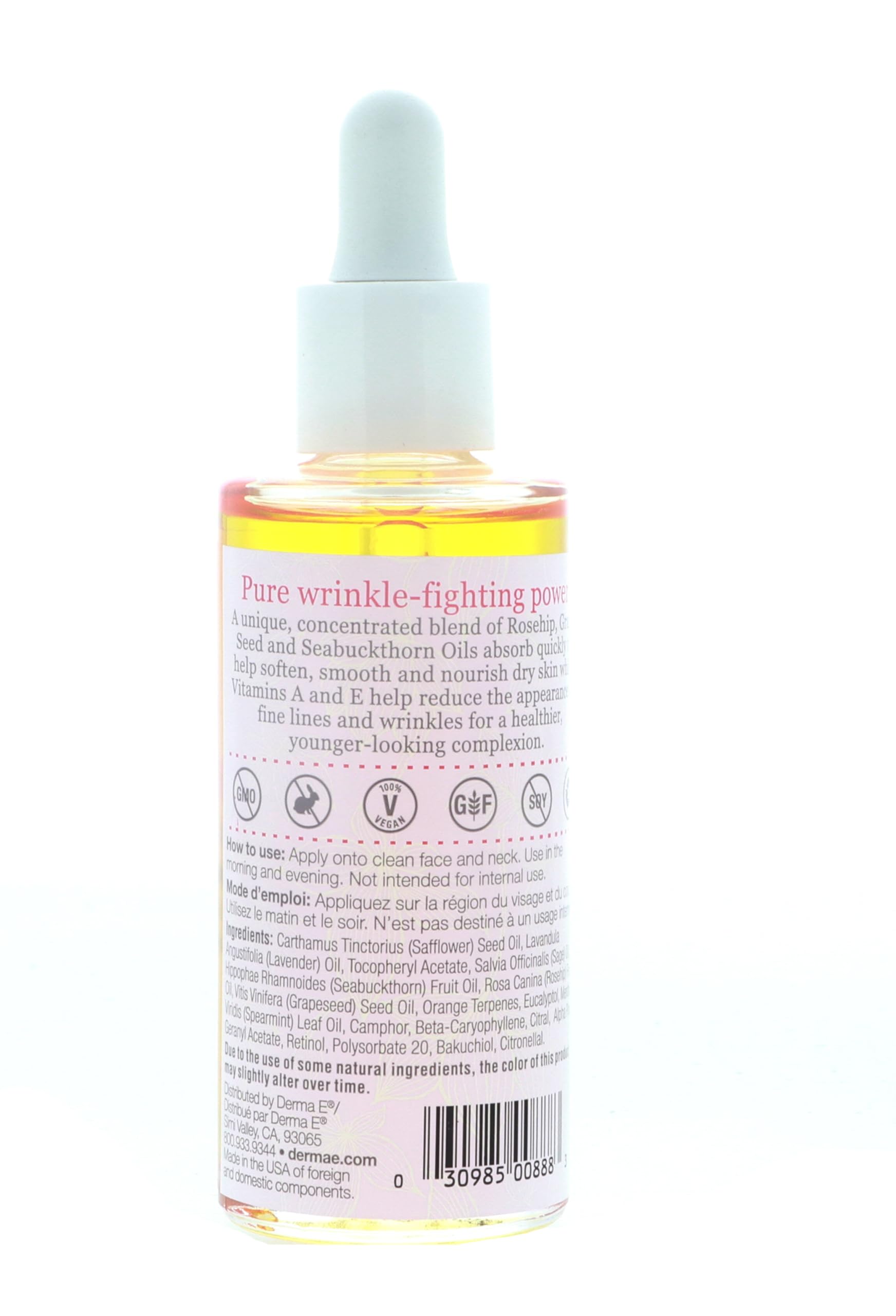 Pack of 2 x Derma E Vitamin A with E Wrinkle Treatment Oil - 2 fl oz