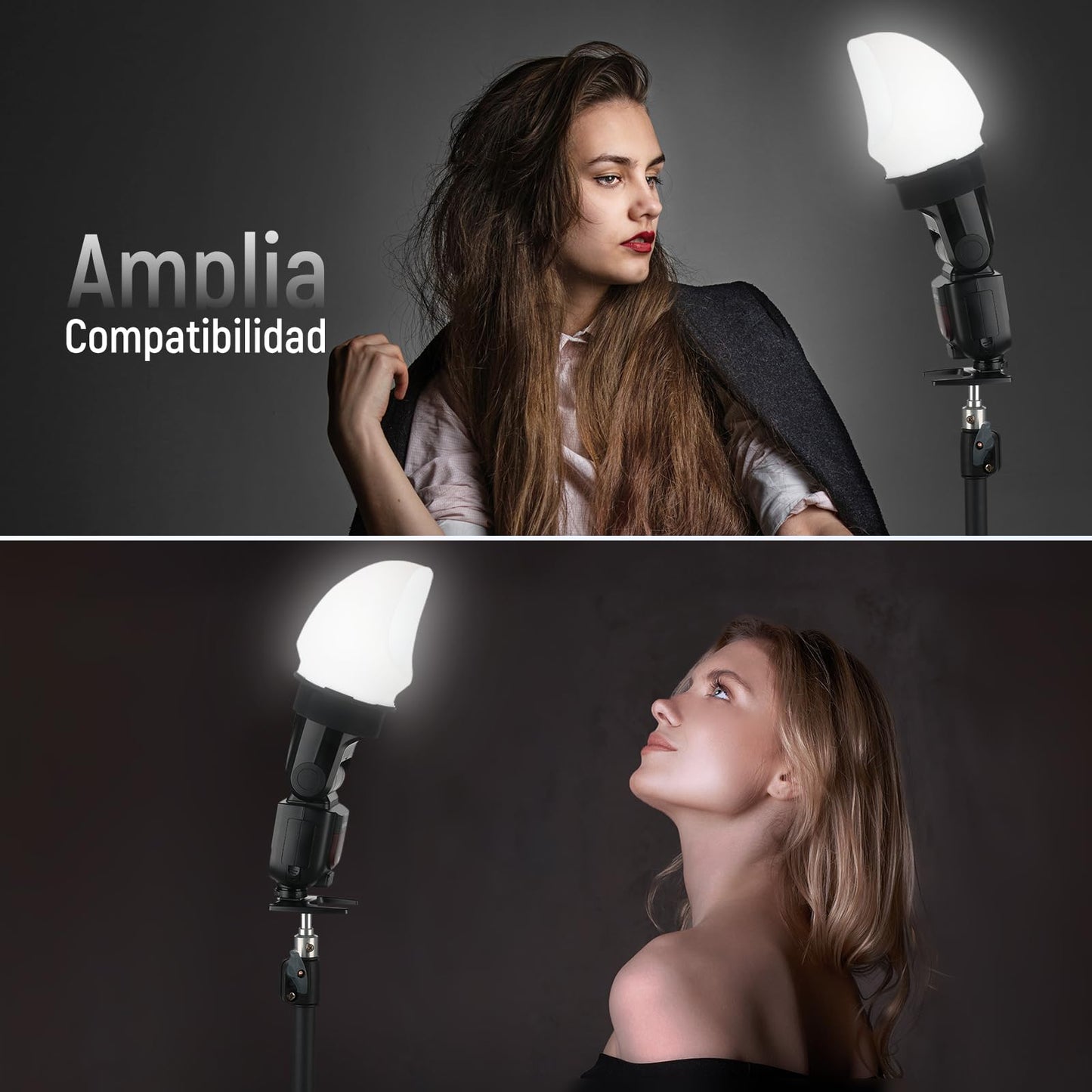 NEEWER Catch Light Reflector, Modificador Luz Silicona Magnética para NEEWER NW620 NW700 NW760 Z880 Z760 Flash Cabeza Cuadrada & Z1 Z2 Cámara Cabeza Redonda Speedlite,Aro Adaptador No Incluido, CRS16