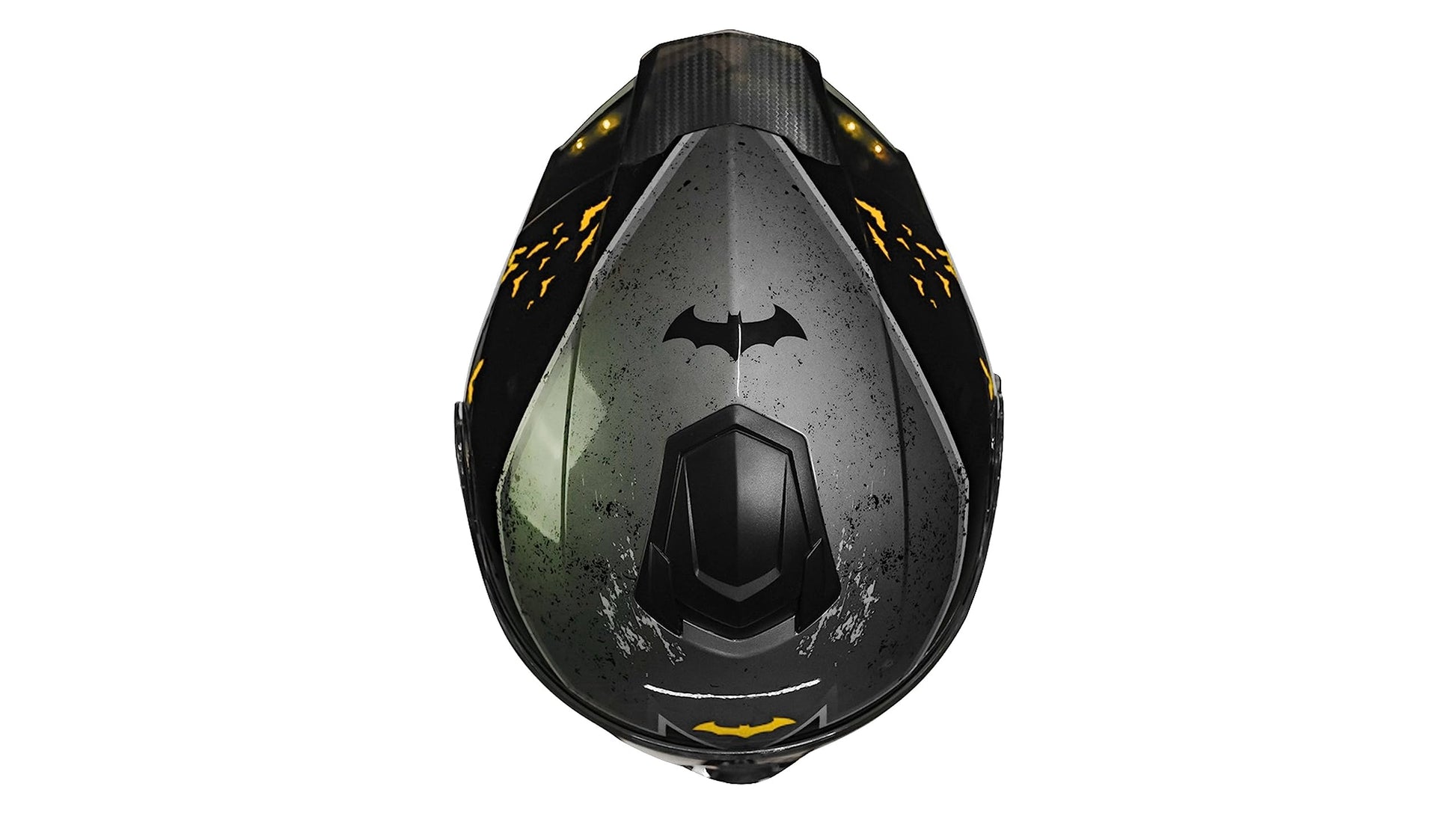 KOV Casco Batman Zero Amarillo ABATIBLE con LED DC Comics Certificado Dot (L)