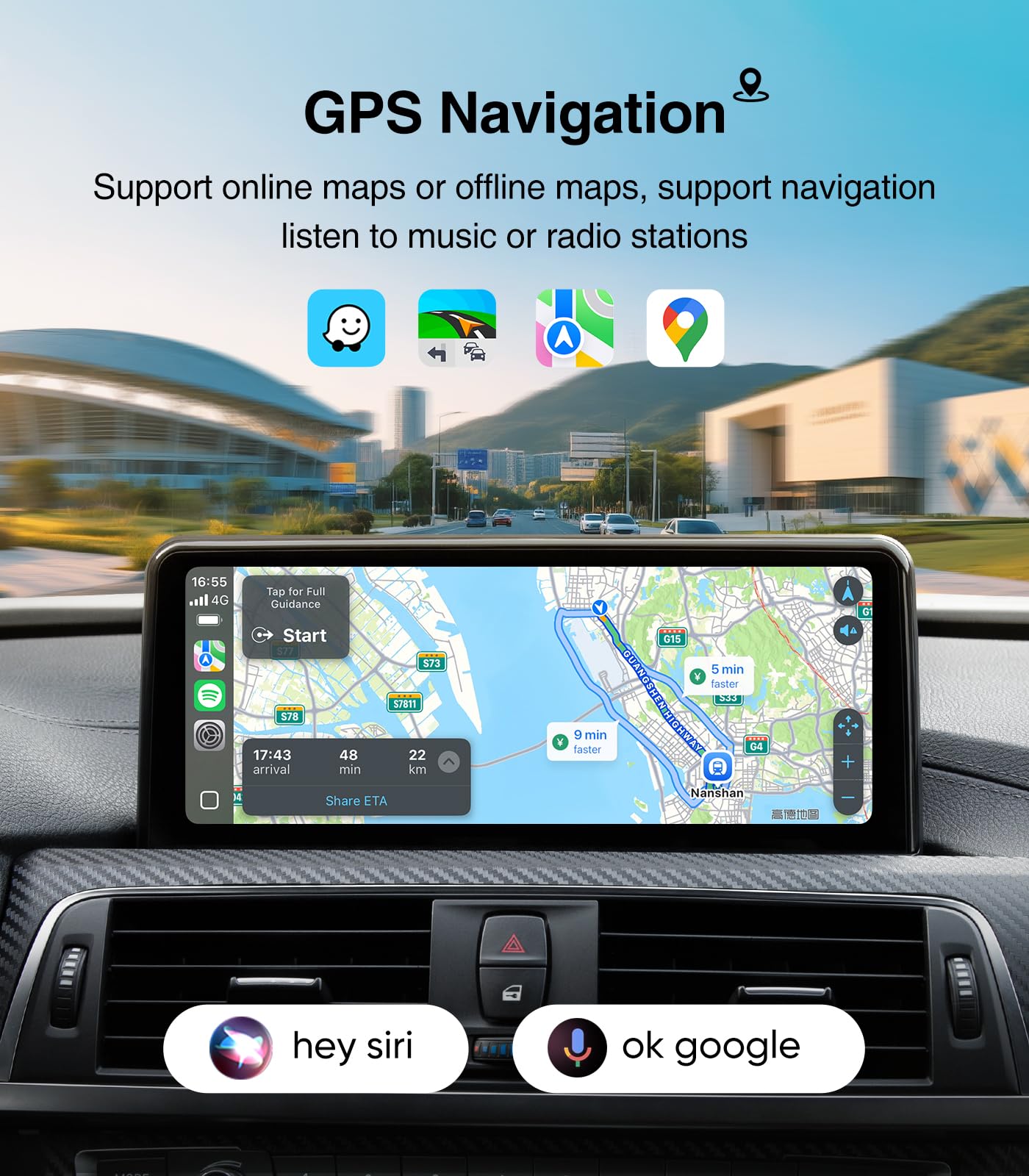 Carplay estéreo de coche Linux de 10.2 pulgadas para BMW 3 Series F30 F31 4 Series F32 F36 (2013-2016) Sistema NBT solamente, arranque rápido, inalámbrico CarPlay Android Auto Radio, pantalla táctil