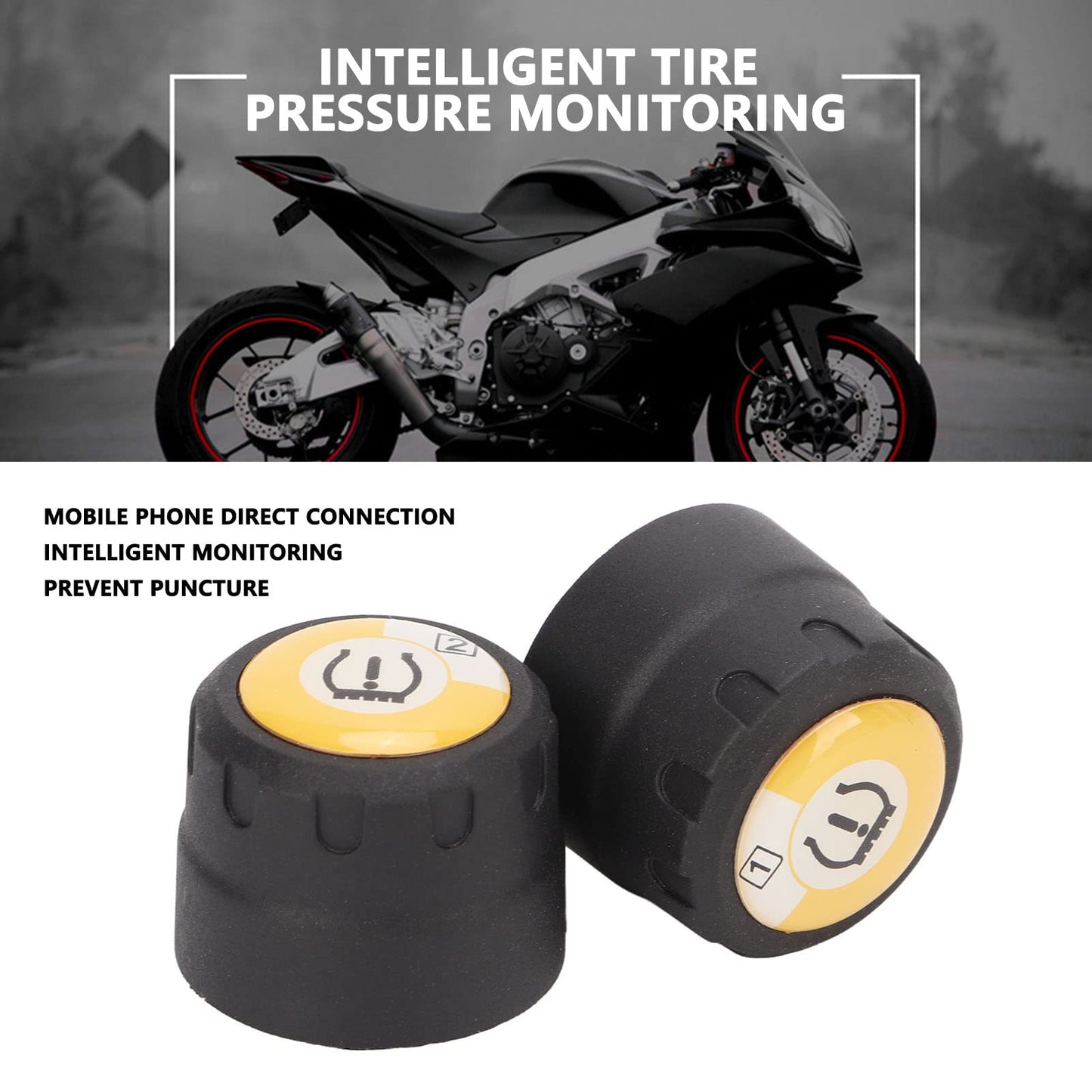 Sistema de Monitoreo de Presión de Neumáticos Aramox Bluetooth para Motocicleta Sensor Externo Aplicación Visualización