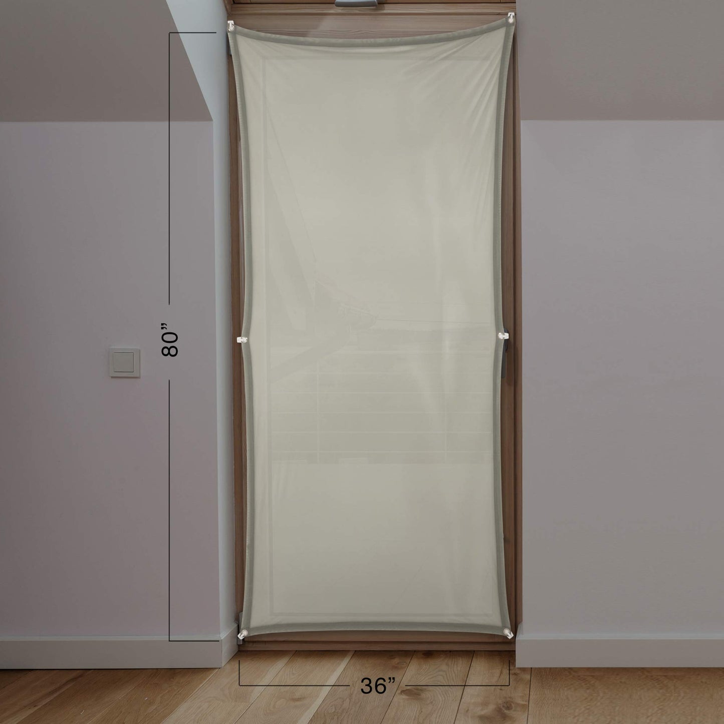 visualización de proyección trasera holográfica para puerta gris de 36 x 80 pulgadas con accesorios de montaje para proyectar videos de Halloween