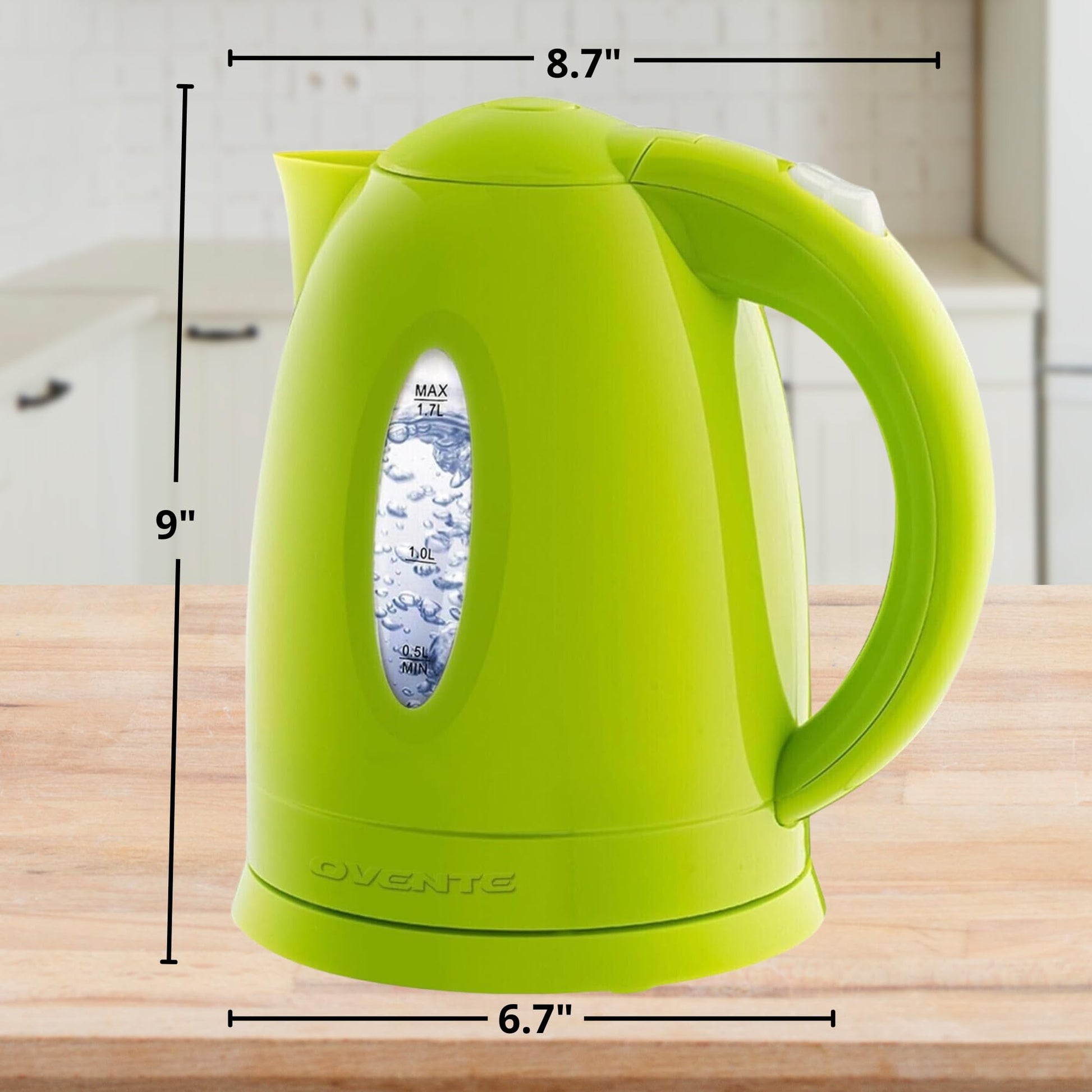 Hervidor Eléctrico Ovente Verde 1.7 L Sin Cable