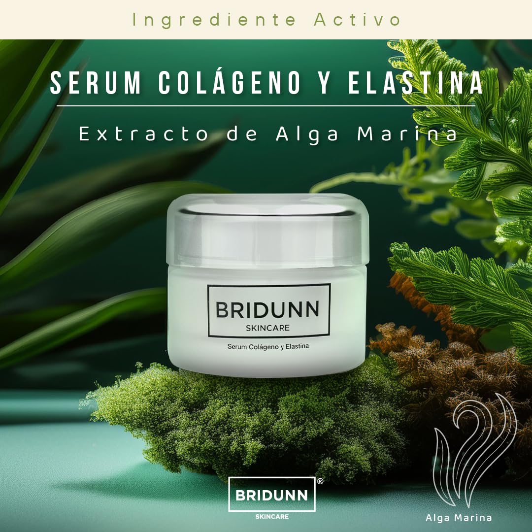 Crema Facial Intensiva Reafirmante para Piel Madura – Reparadora Reducción de Arrugas con Colágeno Marino y Elastina para una Piel Más Joven y Firme. Ingredientes Naturales de Origen Vegetal Bridunn