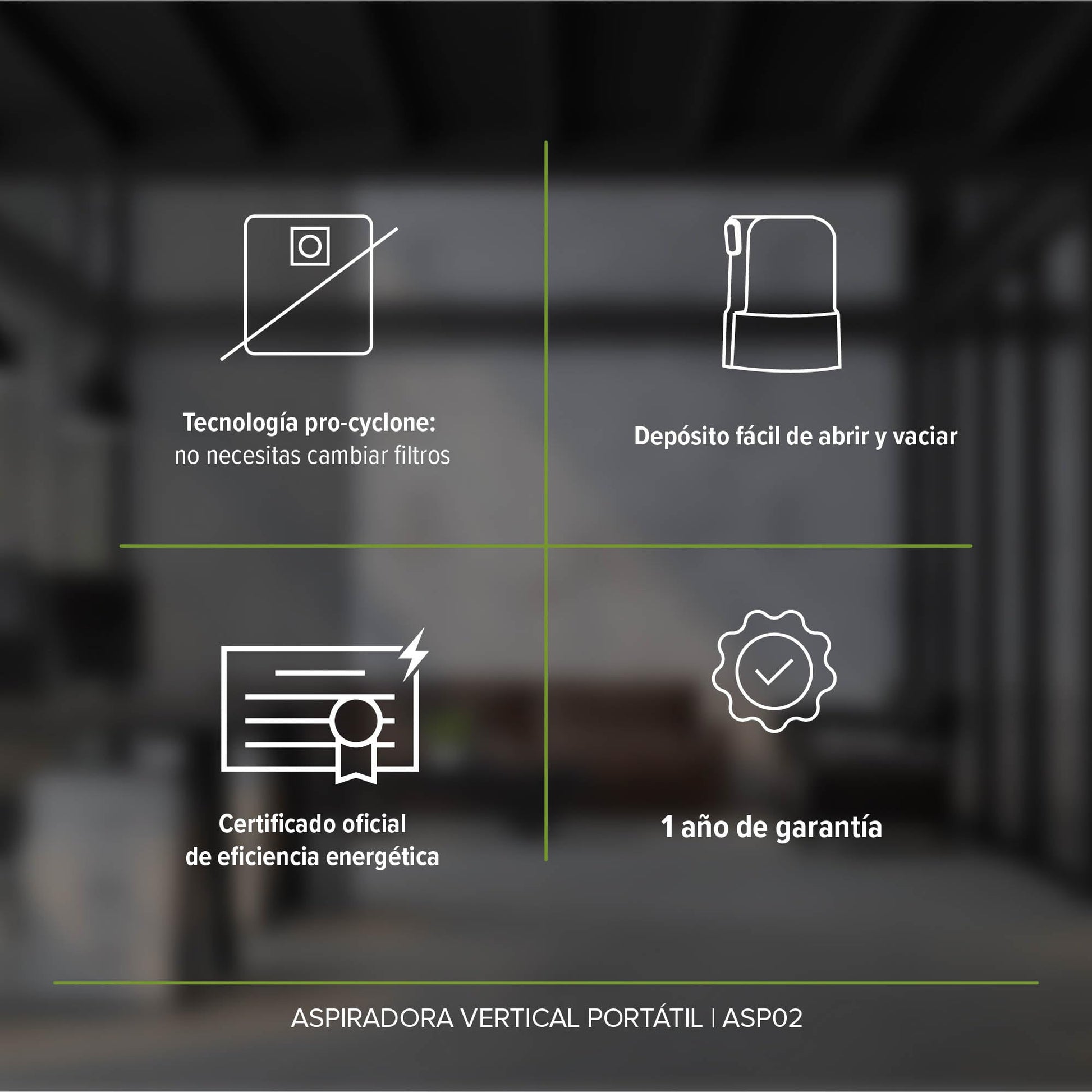 Aspiradora Vertical Inalambrica 3 en 1, Sistema Pro Cyclone, Bateria 2000 mAh, con Filtro de Acero Inoxidable Lavable, Sin Filtros, Incluye 6 cepillos | AVERA ASP02