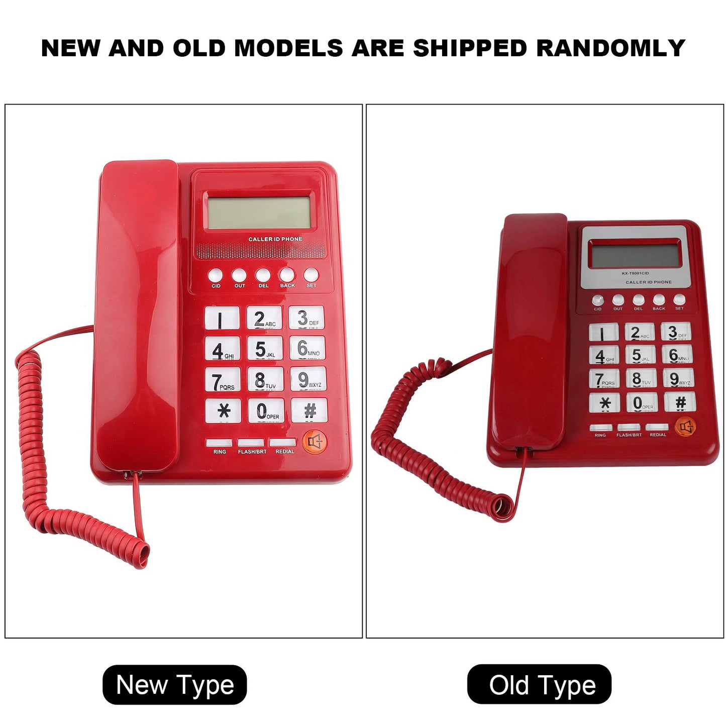 Teléfono con Cable teléfono inalámbrico teléfono Fijo de Modo Dual DTMF/FSK para el hogar, Hotel, con Pantalla de identificación de Llamadas y función Teléfonos Analógicos y DECT