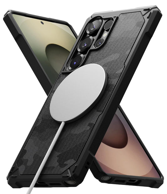Funda Protectora Ringke Camo Black Resistente Antigolpes y Antihuellas para Samsung Galaxy S25 Ultra Compatible con MagSafe