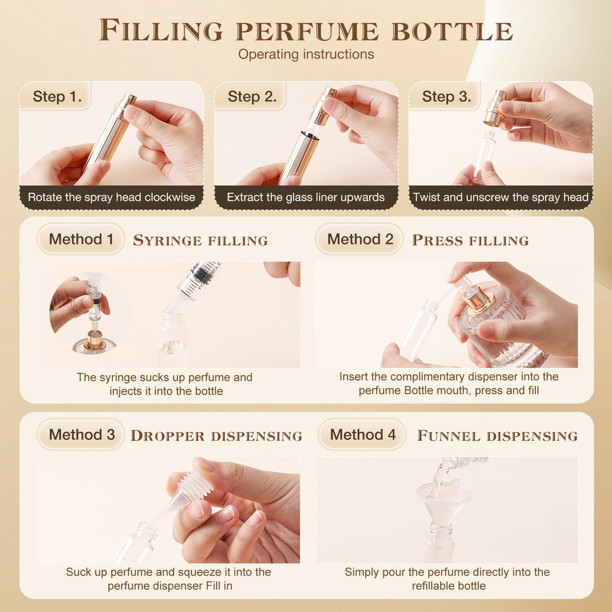 kuangre - atomizador de perfume de 10 ml, rellenable con forro de vidrio, mini dispensador de colonia, pulverizador portátil, tamaño de bolsillo para mujeres, hombres, cruceros, coche, viaje, regalo